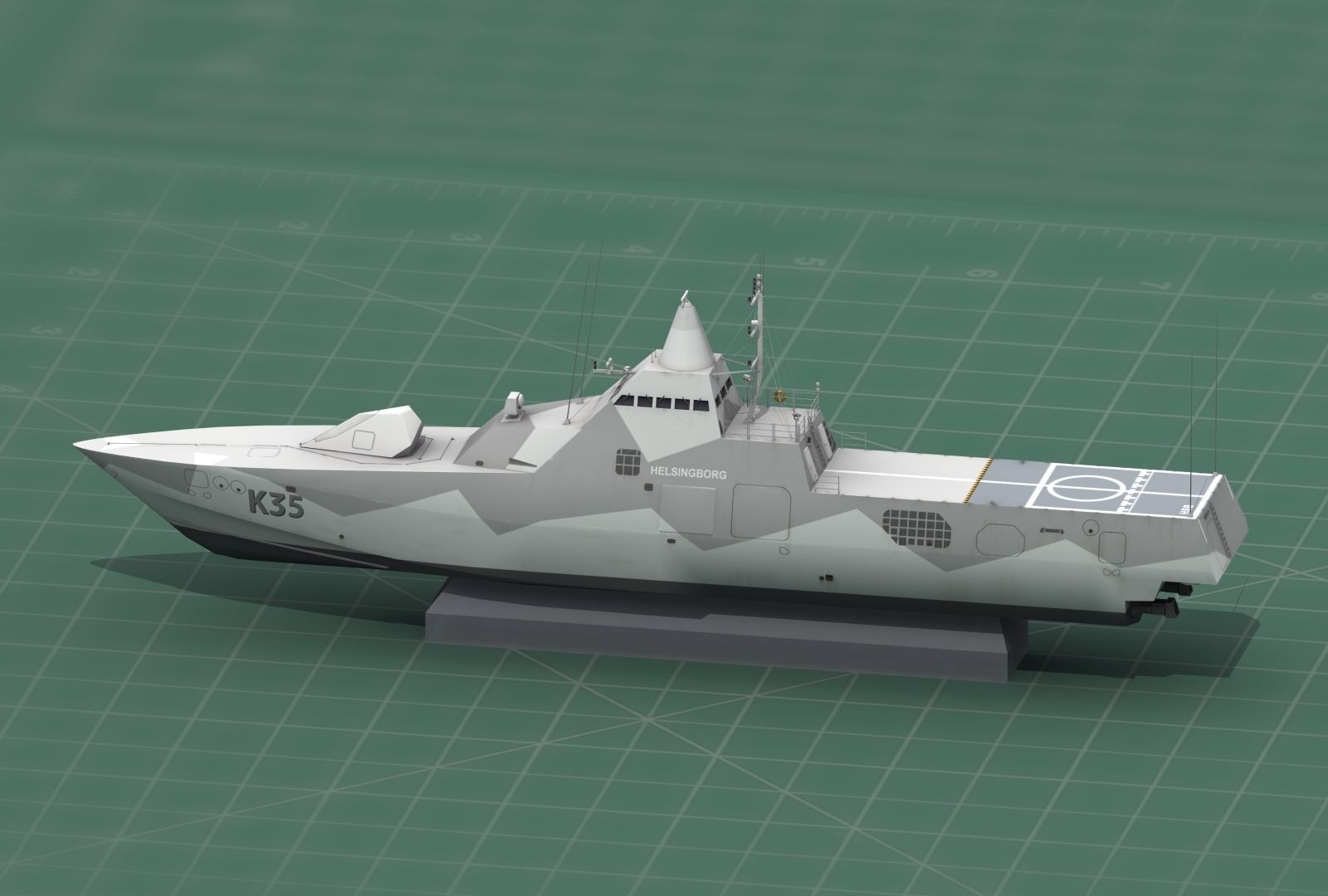 HSwMS Karlstad Visby Class Corvette 3D Print Model 3D print model_27