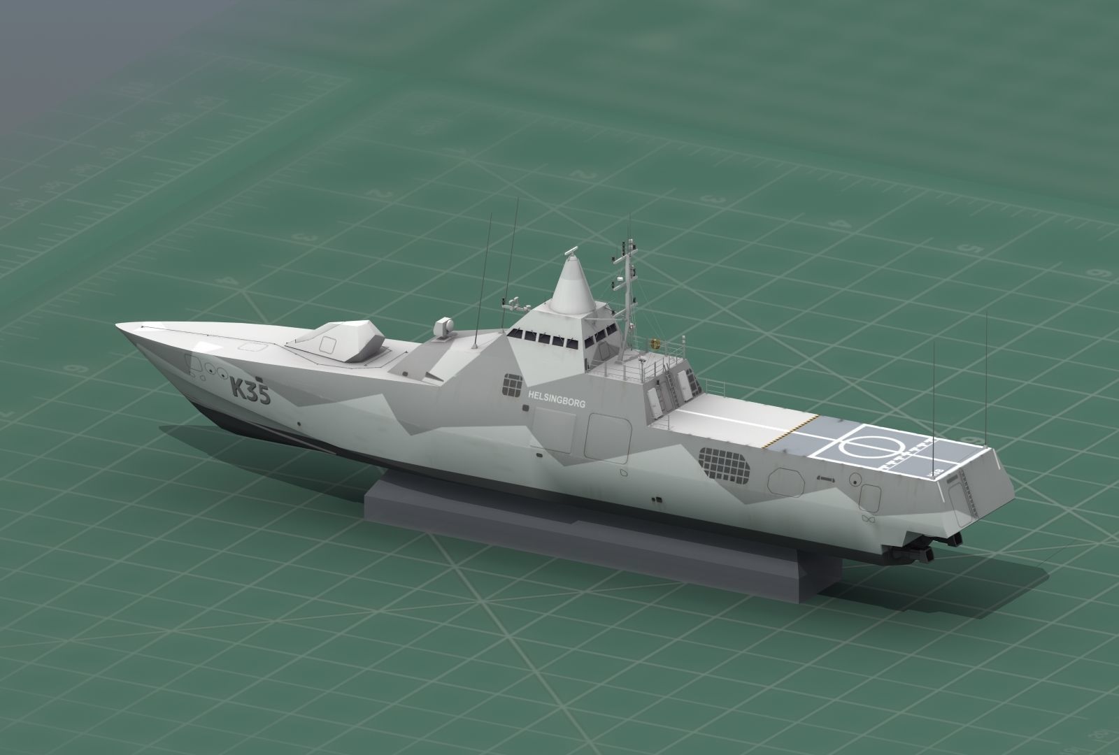 HSwMS Karlstad Visby Class Corvette 3D Print Model 3D print model_35