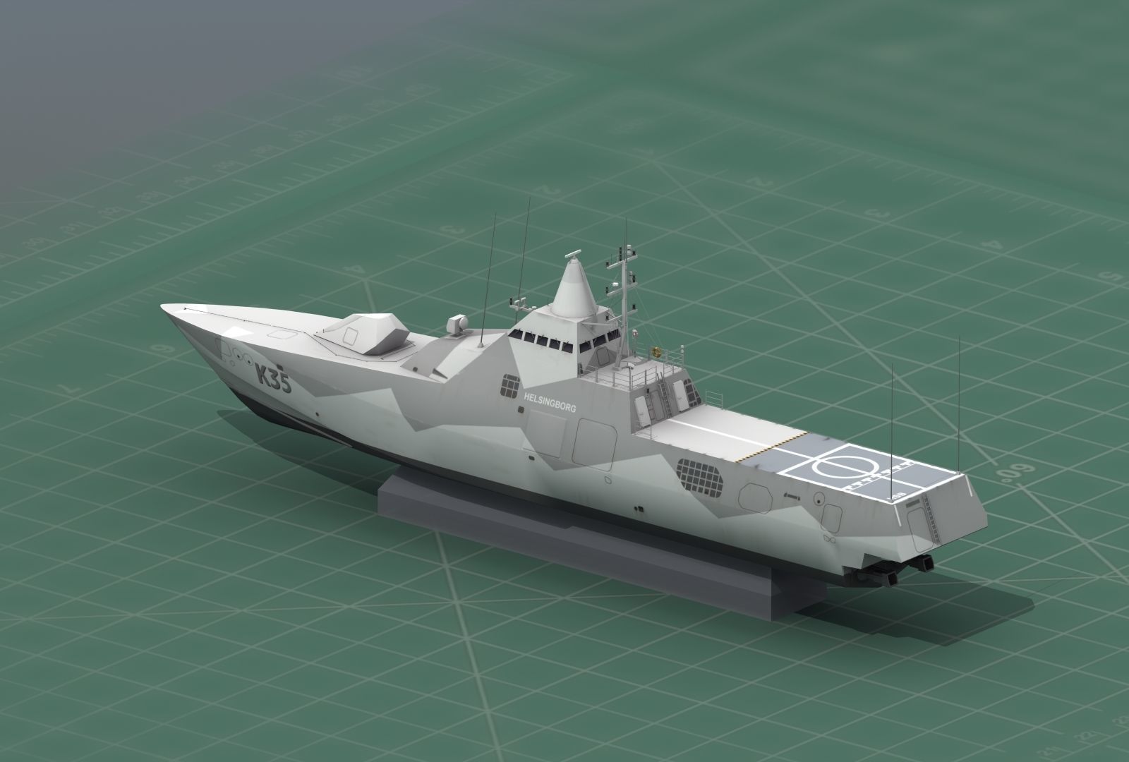HSwMS Karlstad Visby Class Corvette 3D Print Model 3D print model_31