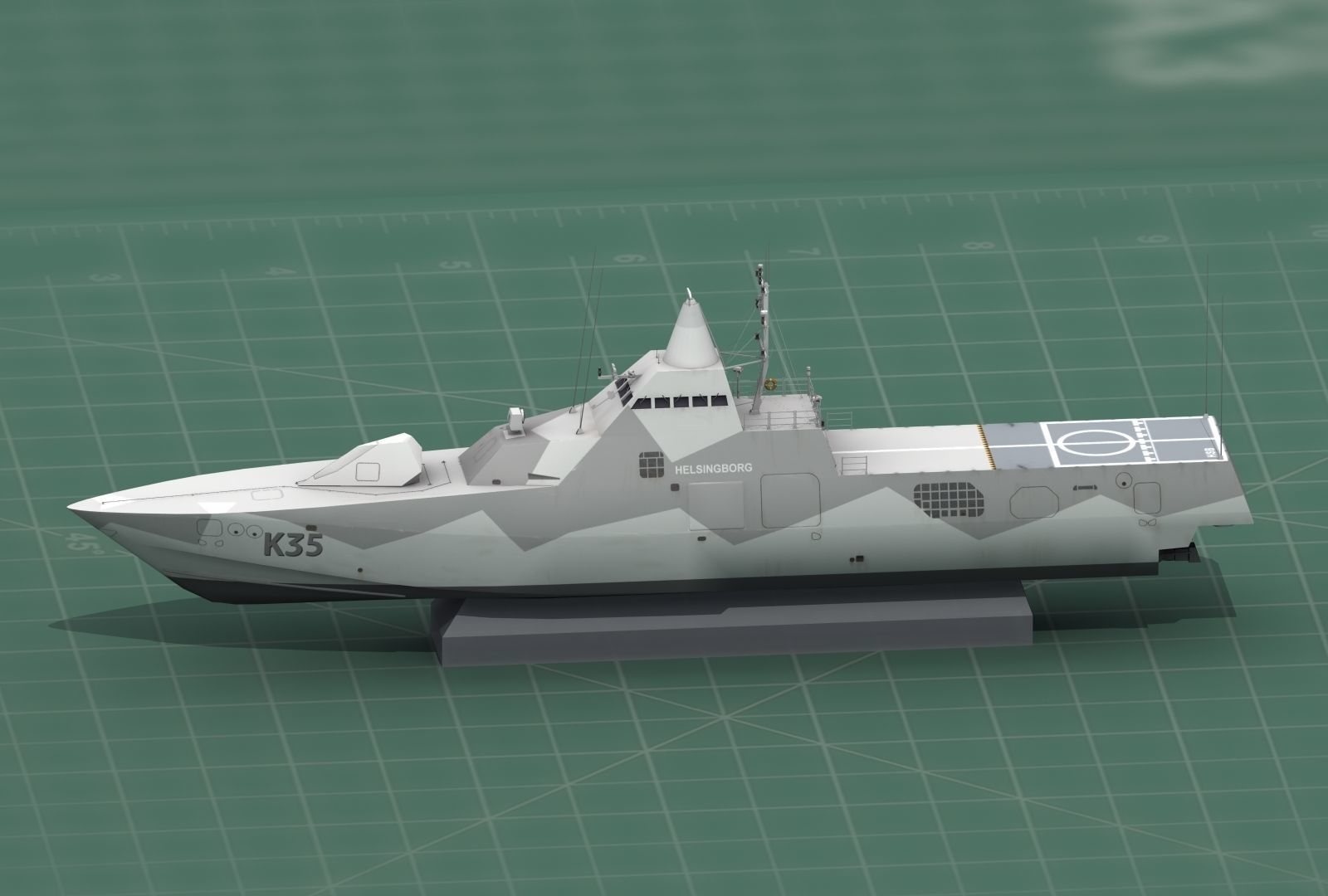 HSwMS Karlstad Visby Class Corvette 3D Print Model 3D print model_28