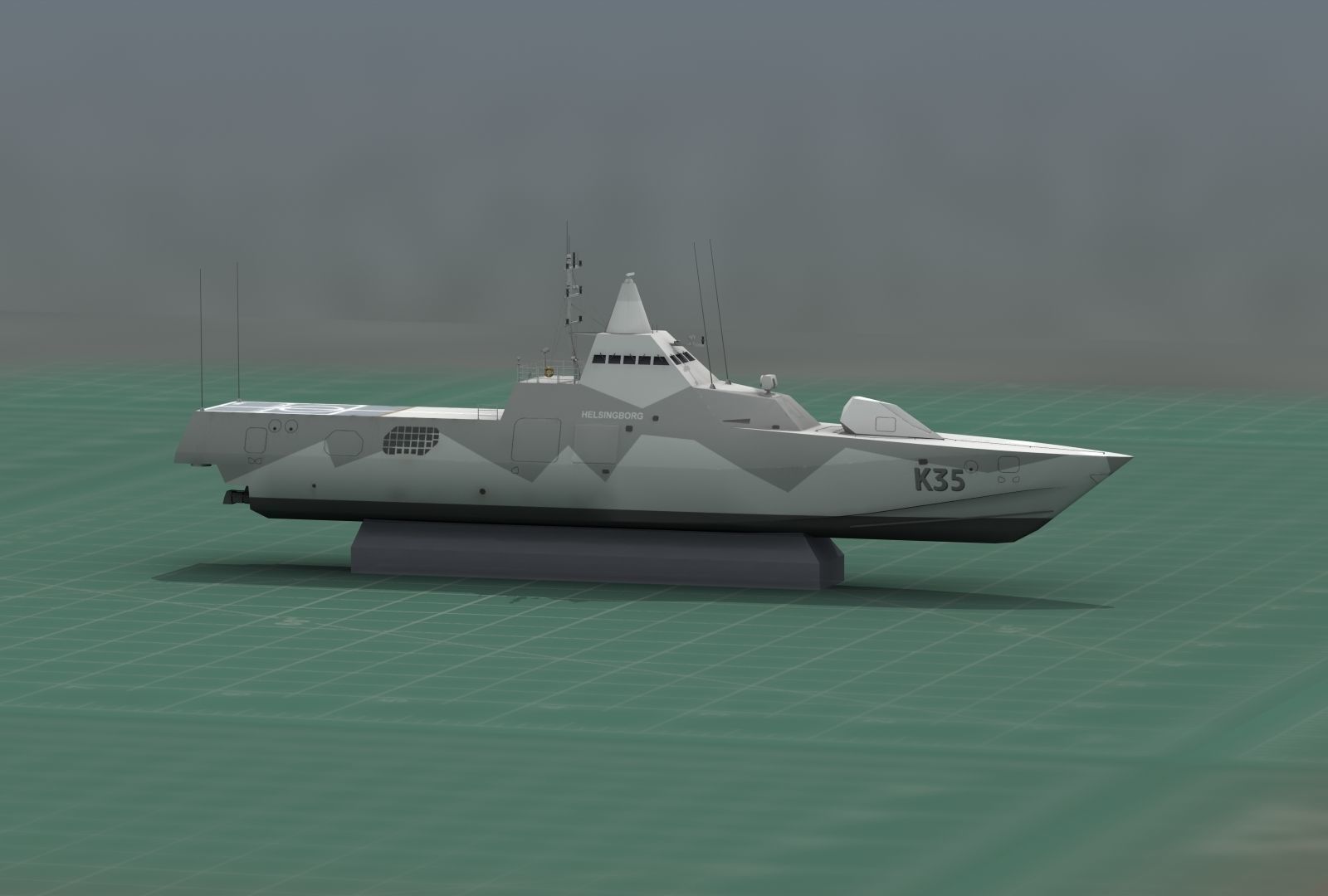 HSwMS Karlstad Visby Class Corvette 3D Print Model 3D print model_4
