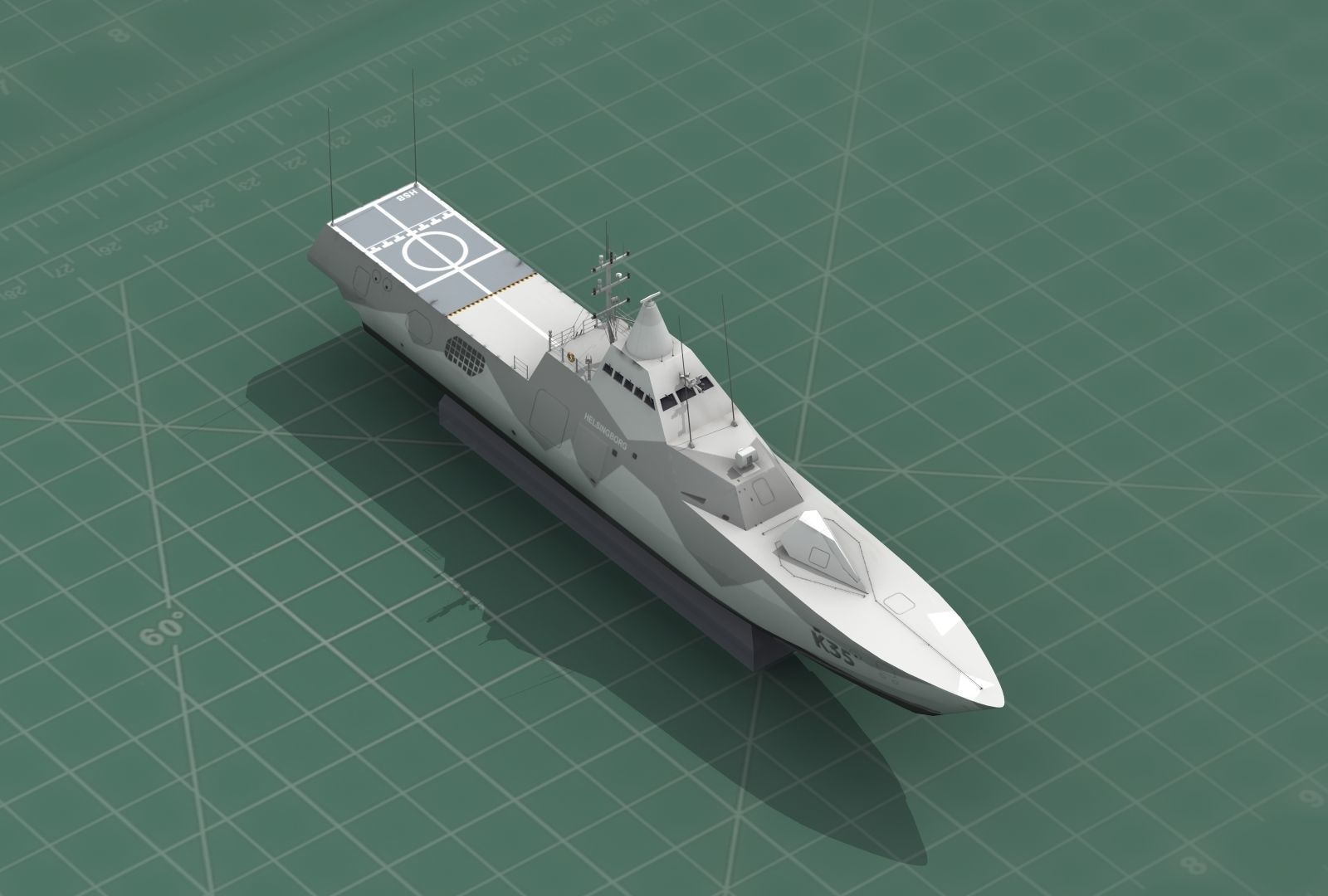 HSwMS Karlstad Visby Class Corvette 3D Print Model 3D print model_6