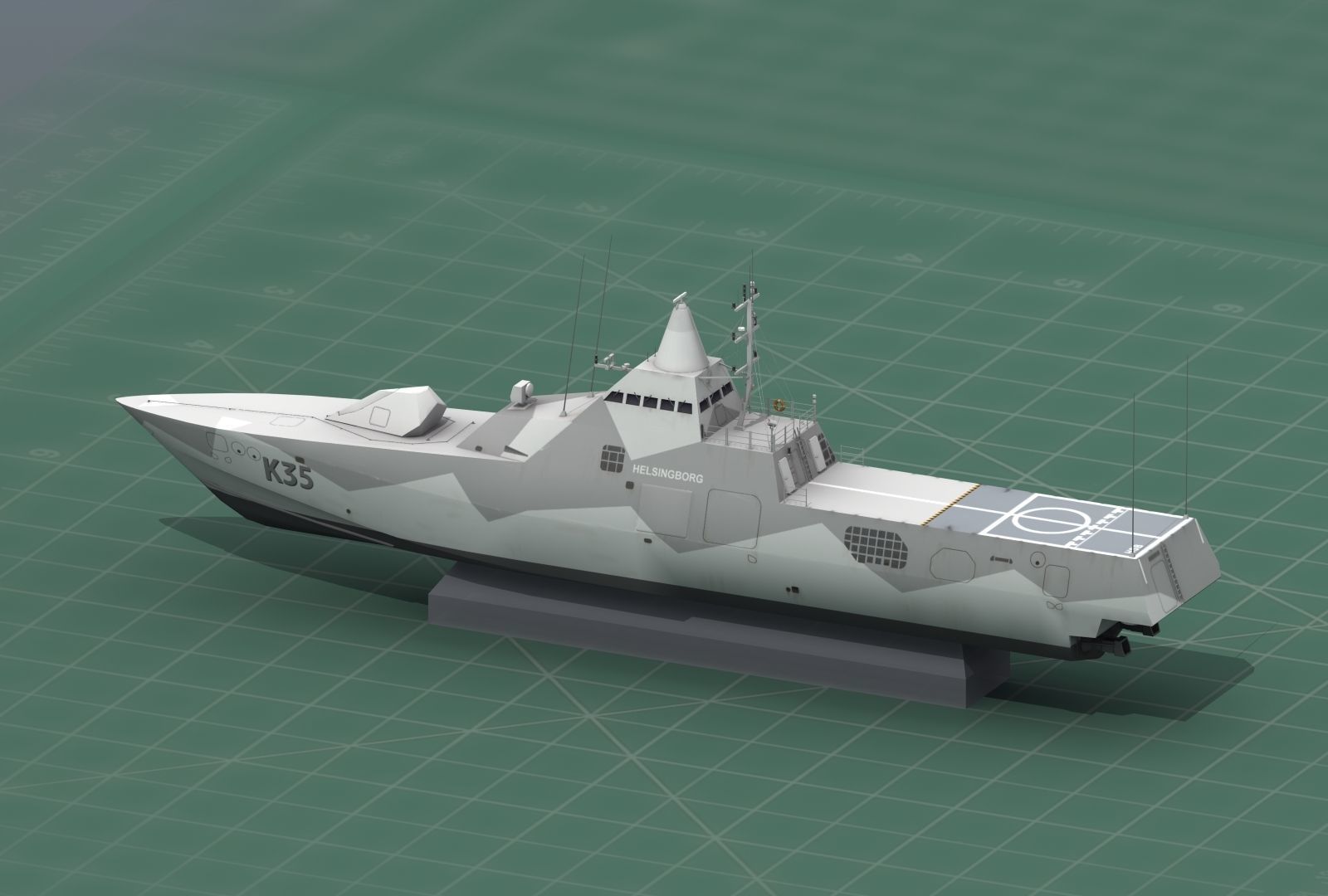 HSwMS Karlstad Visby Class Corvette 3D Print Model 3D print model_33