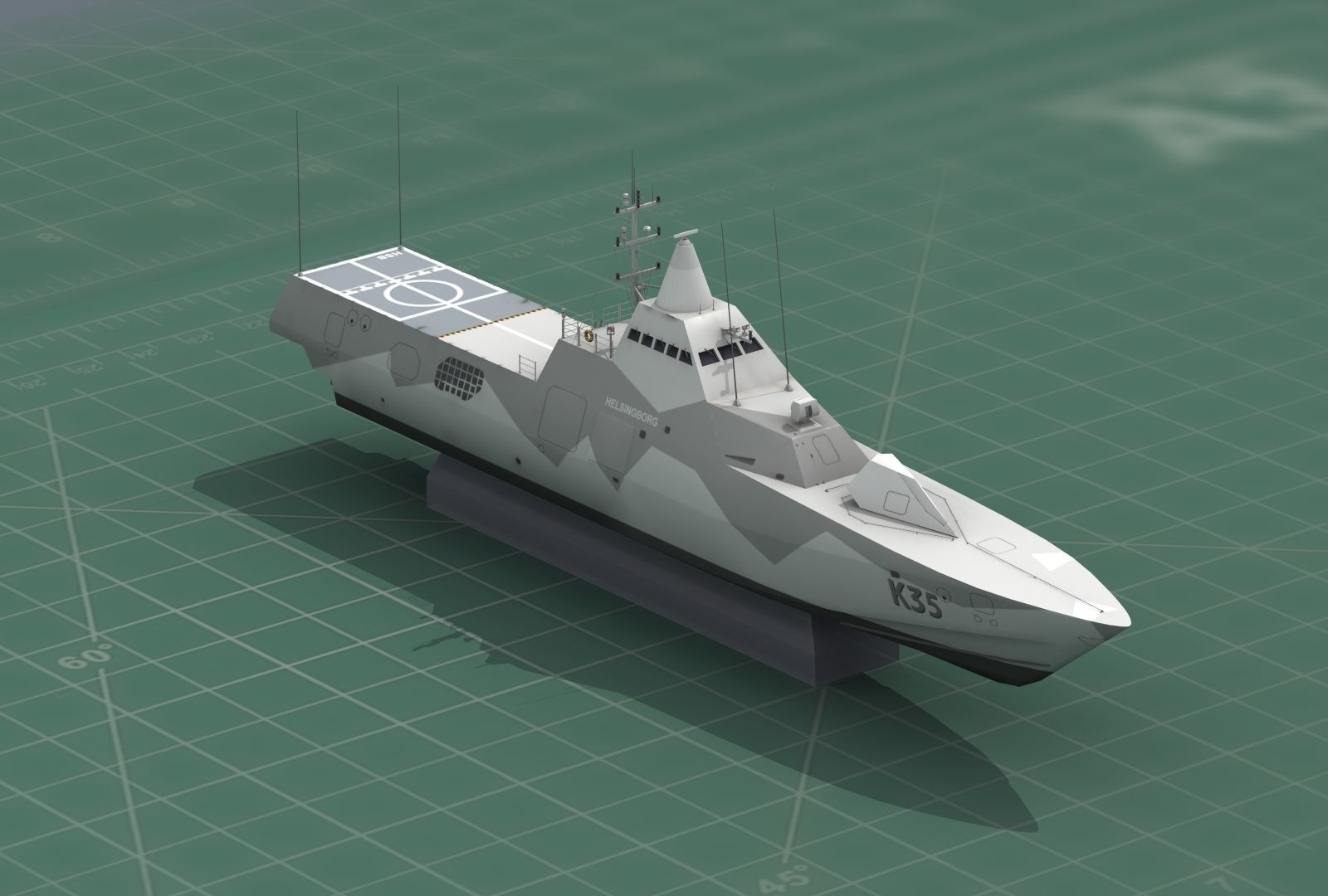 HSwMS Karlstad Visby Class Corvette 3D Print Model 3D print model_1