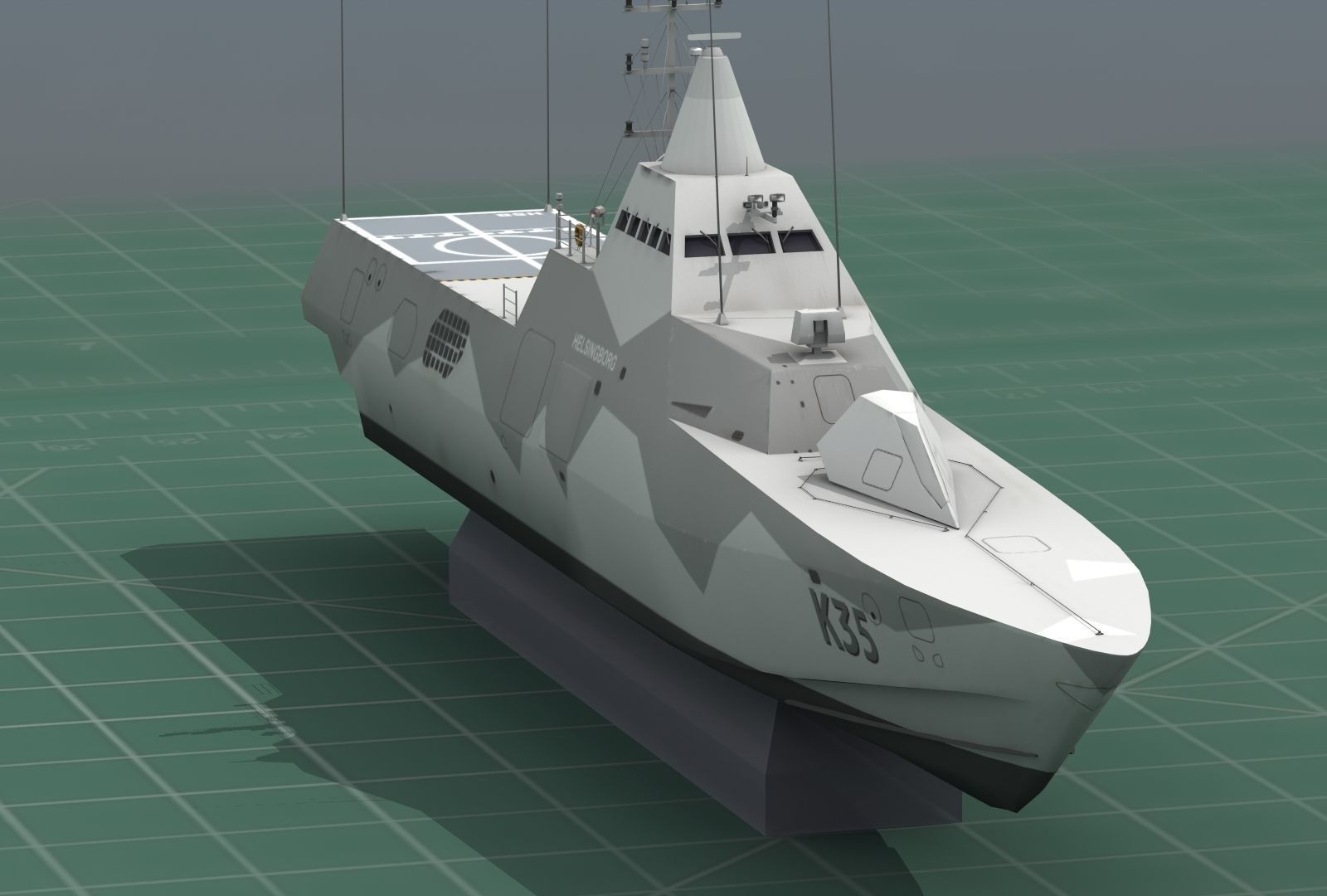 HSwMS Karlstad Visby Class Corvette 3D Print Model 3D print model_12