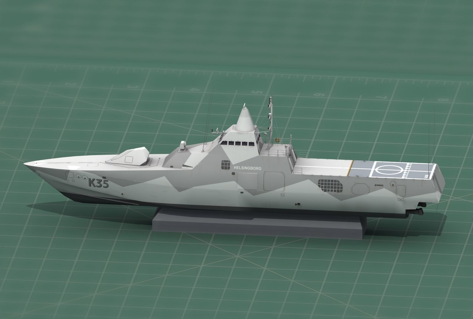 HSwMS Karlstad Visby Class Corvette 3D Print Model 3D print model_30
