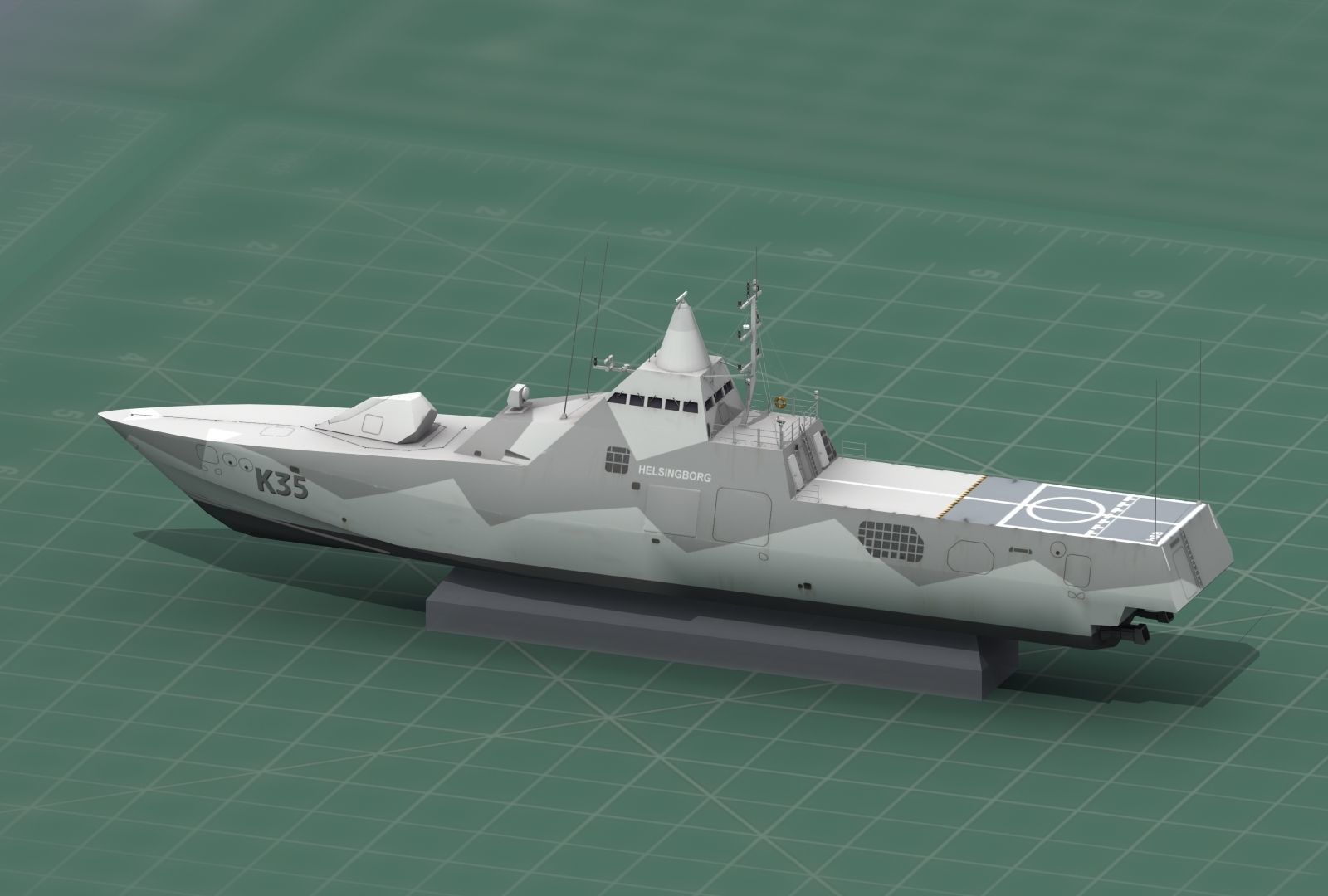 HSwMS Karlstad Visby Class Corvette 3D Print Model 3D print model_36