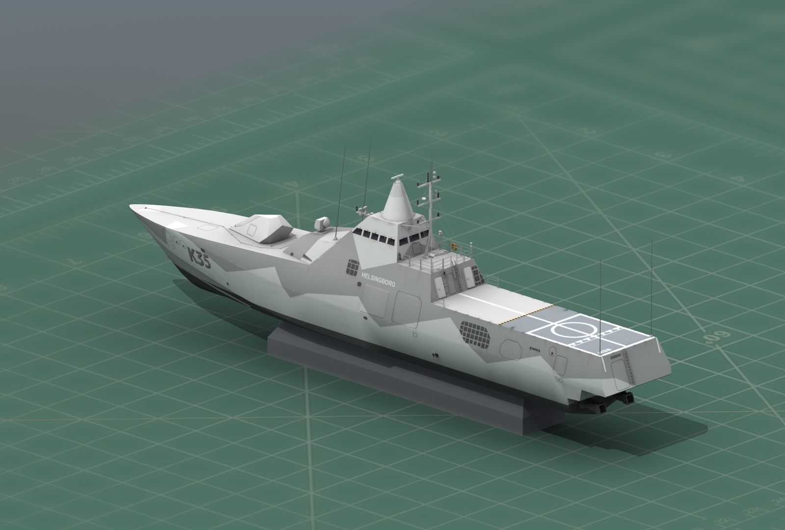 HSwMS Karlstad Visby Class Corvette 3D Print Model 3D print model_37