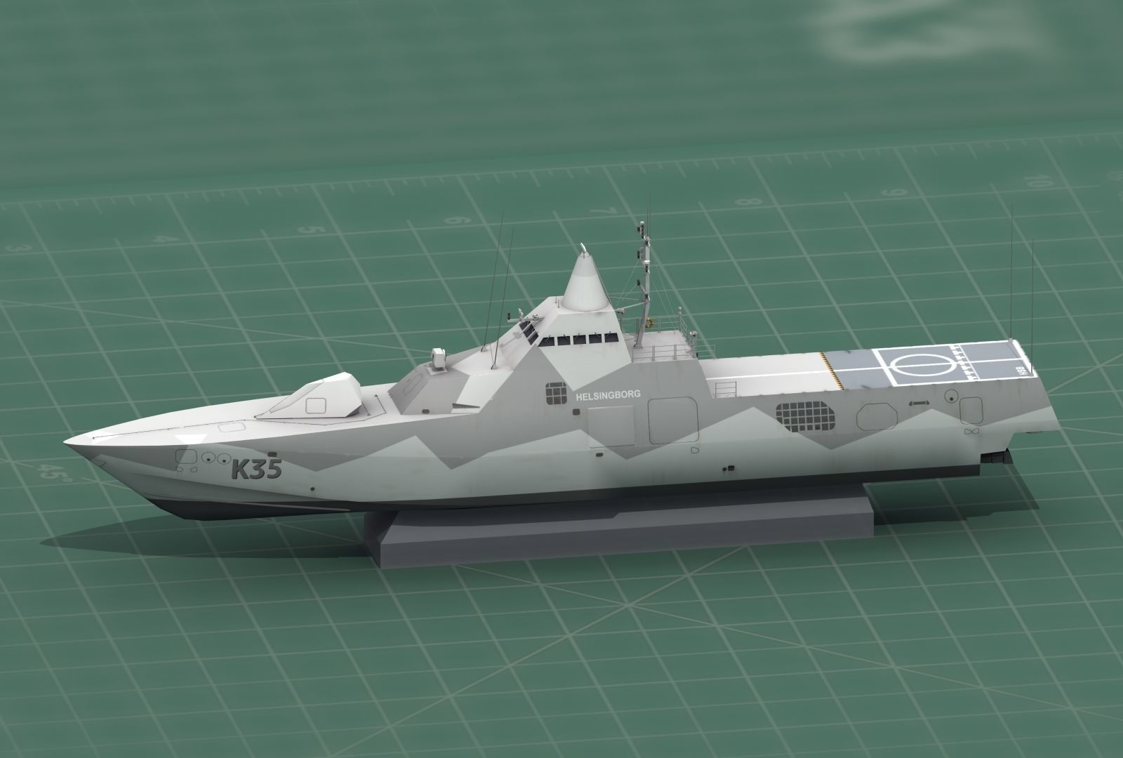 HSwMS Karlstad Visby Class Corvette 3D Print Model 3D print model_40