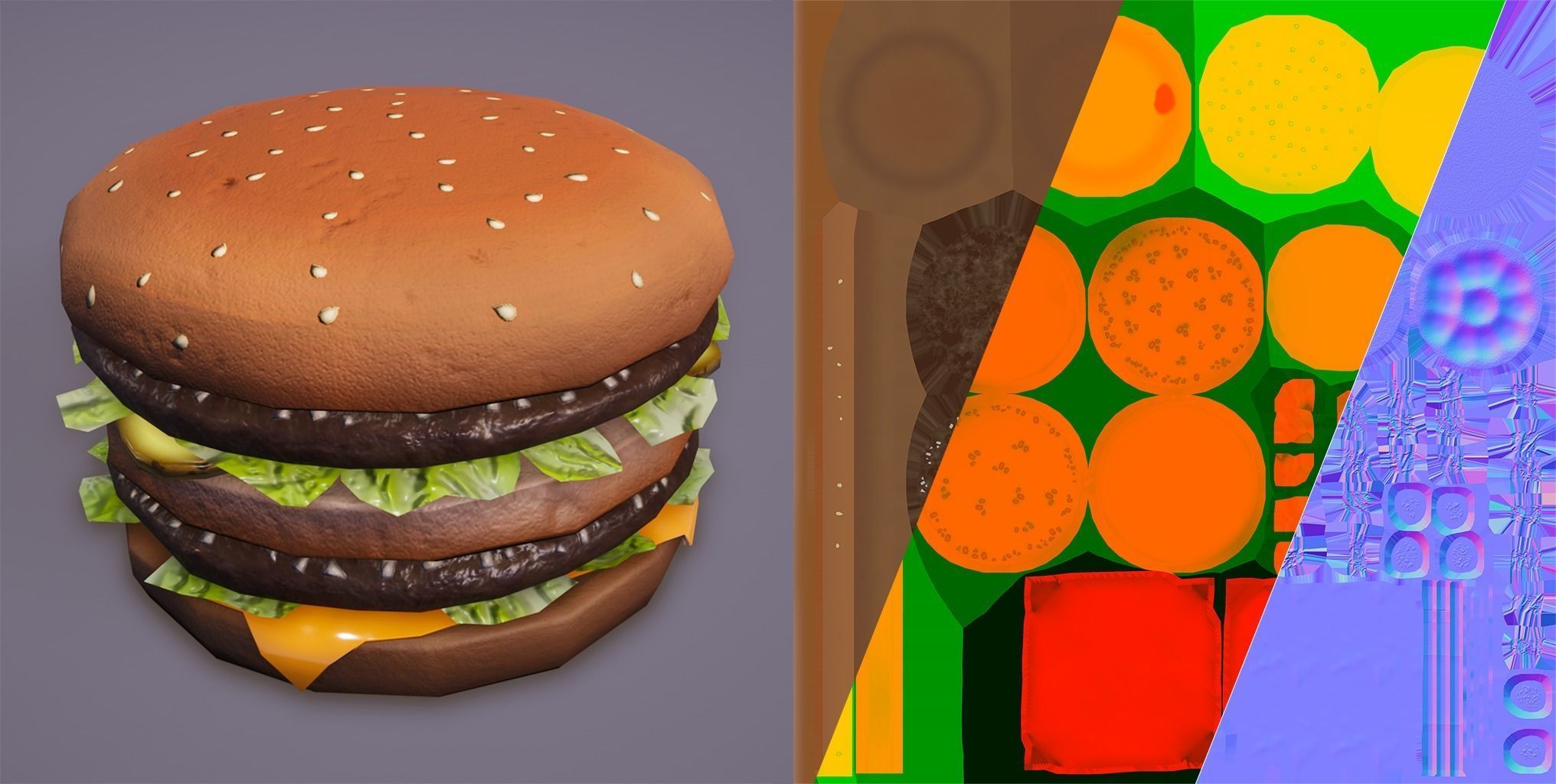 Big Burger - Package Low-poly 3D model_4