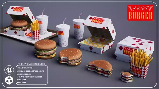 Big Burger - Package Low-poly 3D model