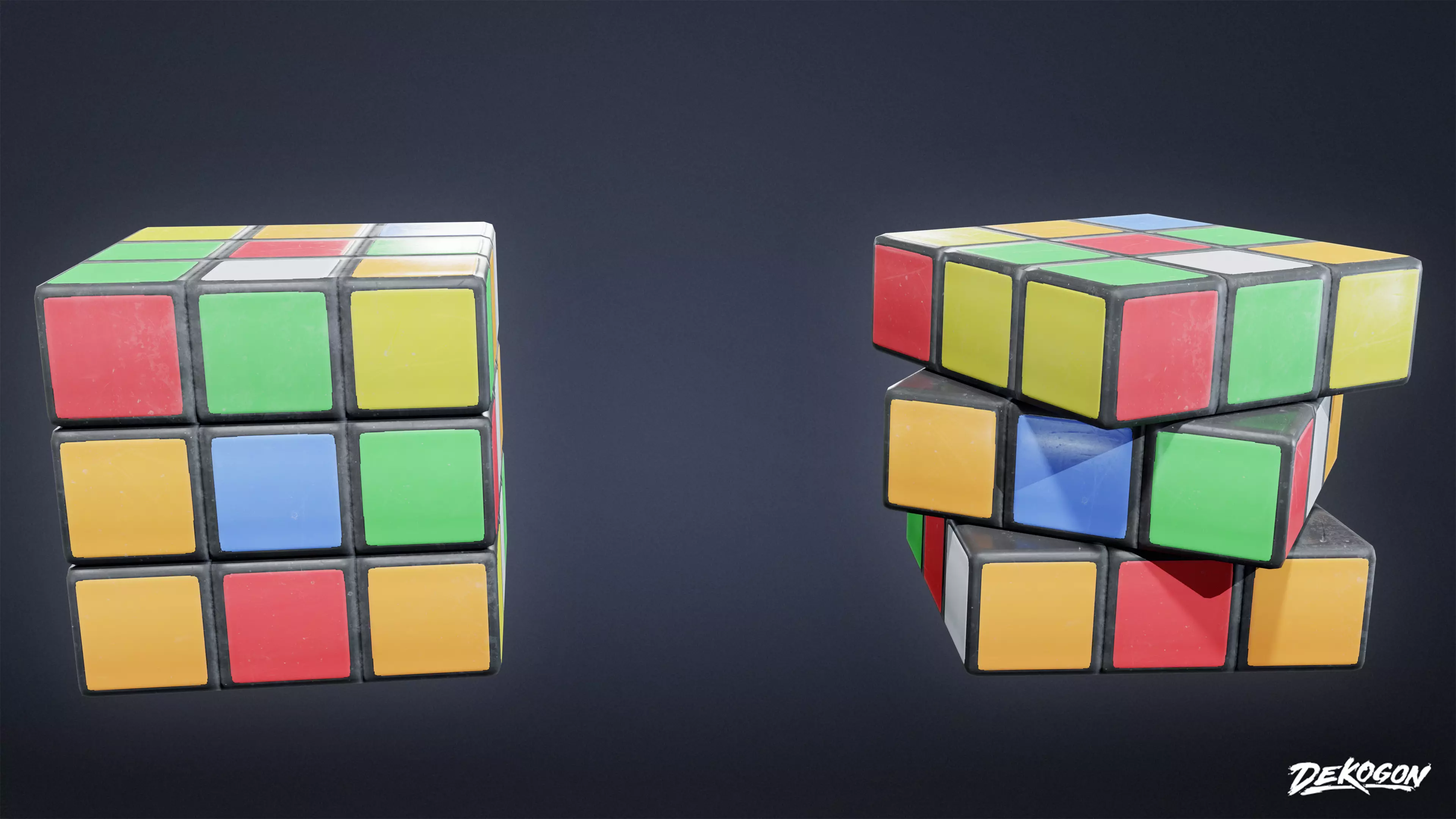 HIGH SCHOOL CLASSROOM - Puzzle Cube 01 - LOW POLY Low-poly 3D model