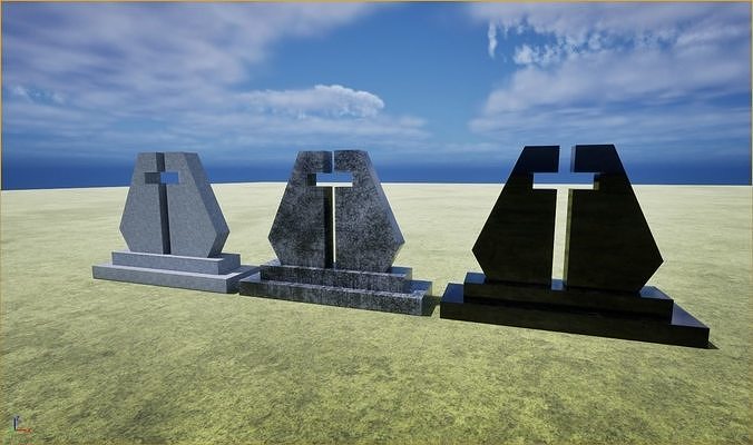 Tombstone Low-poly 3D model