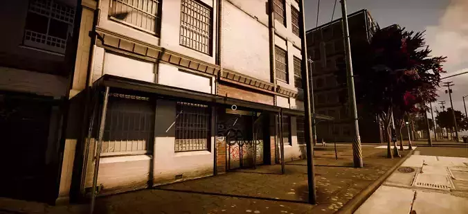 Modular Urban Wall Pack - 4K PBR Low-poly 3D model