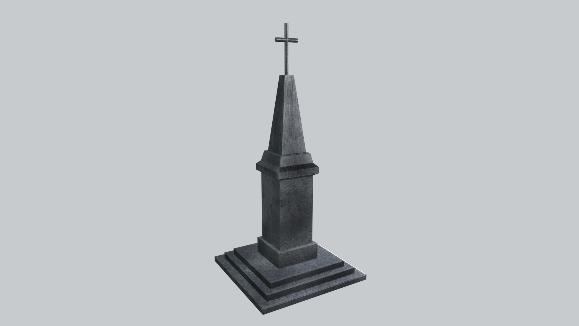 Tombstone Low-poly 3D model_2