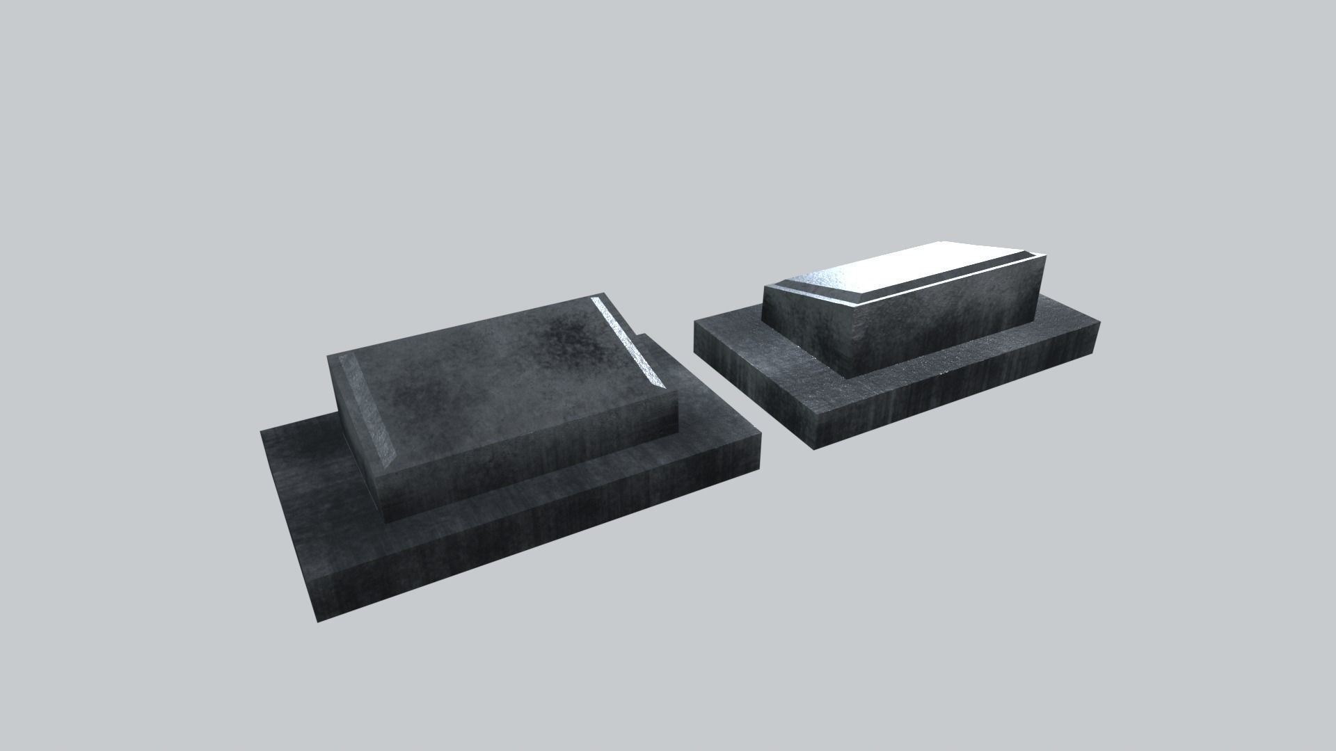 Graves and tombstones pack Low-poly 3D model_42