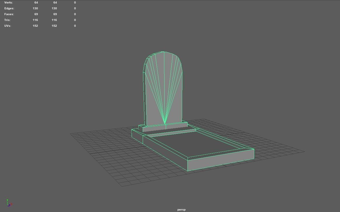 Graves and tombstones pack Low-poly 3D model_5