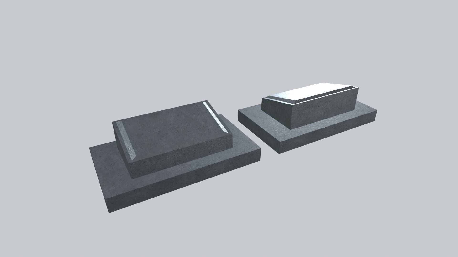 Graves and tombstones pack Low-poly 3D model_43