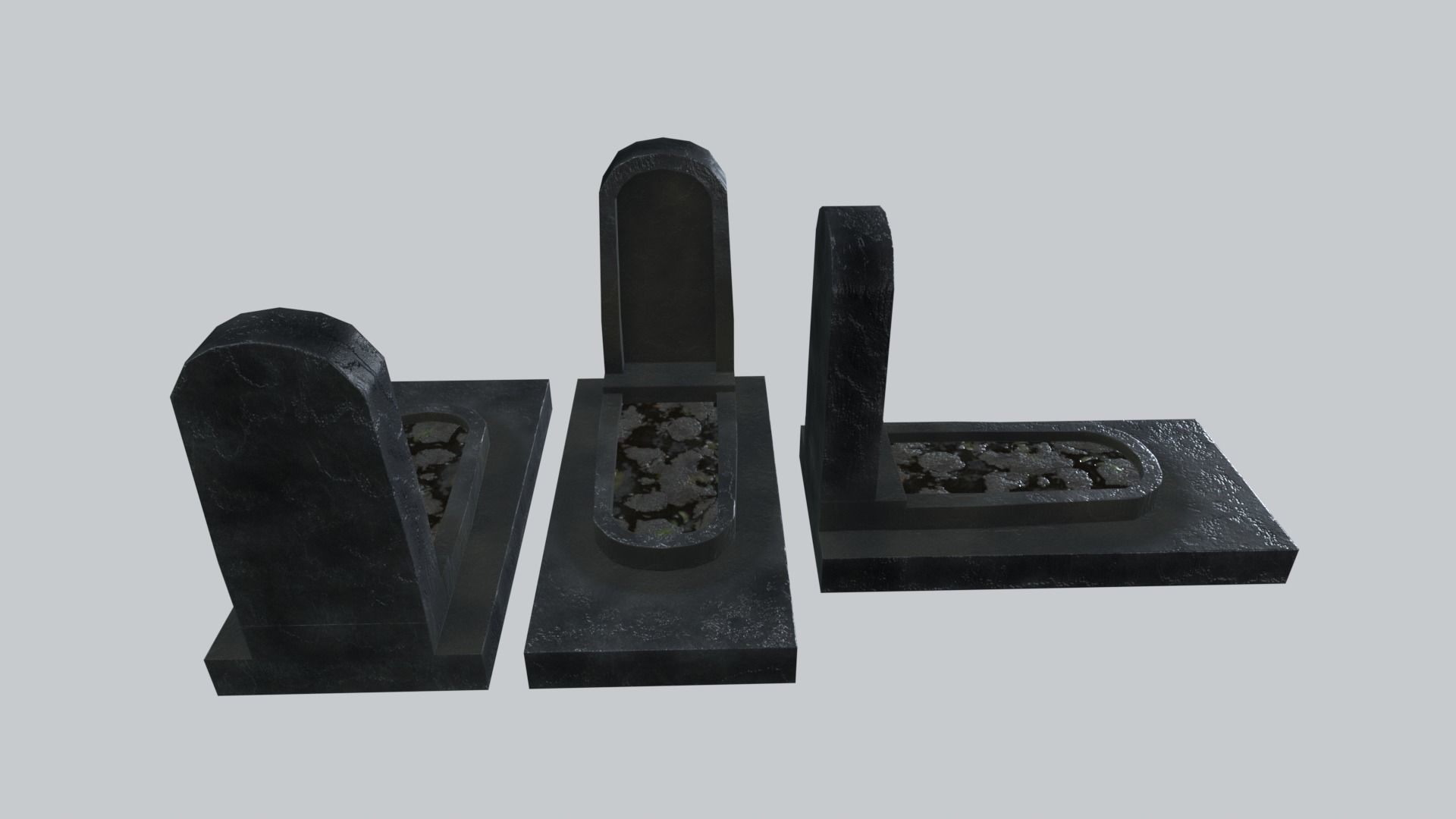 Graves and tombstones pack Low-poly 3D model_18
