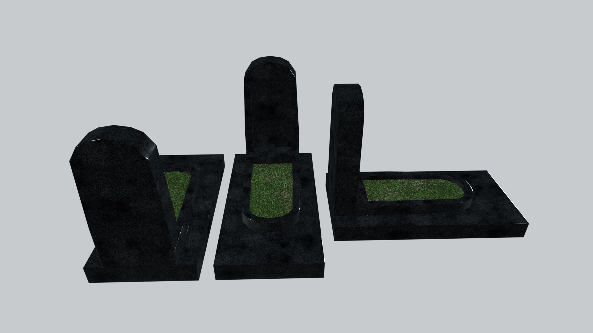 Graves and tombstones pack Low-poly 3D model_19