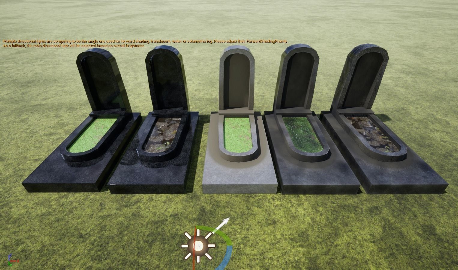 Graves and tombstones pack Low-poly 3D model_15