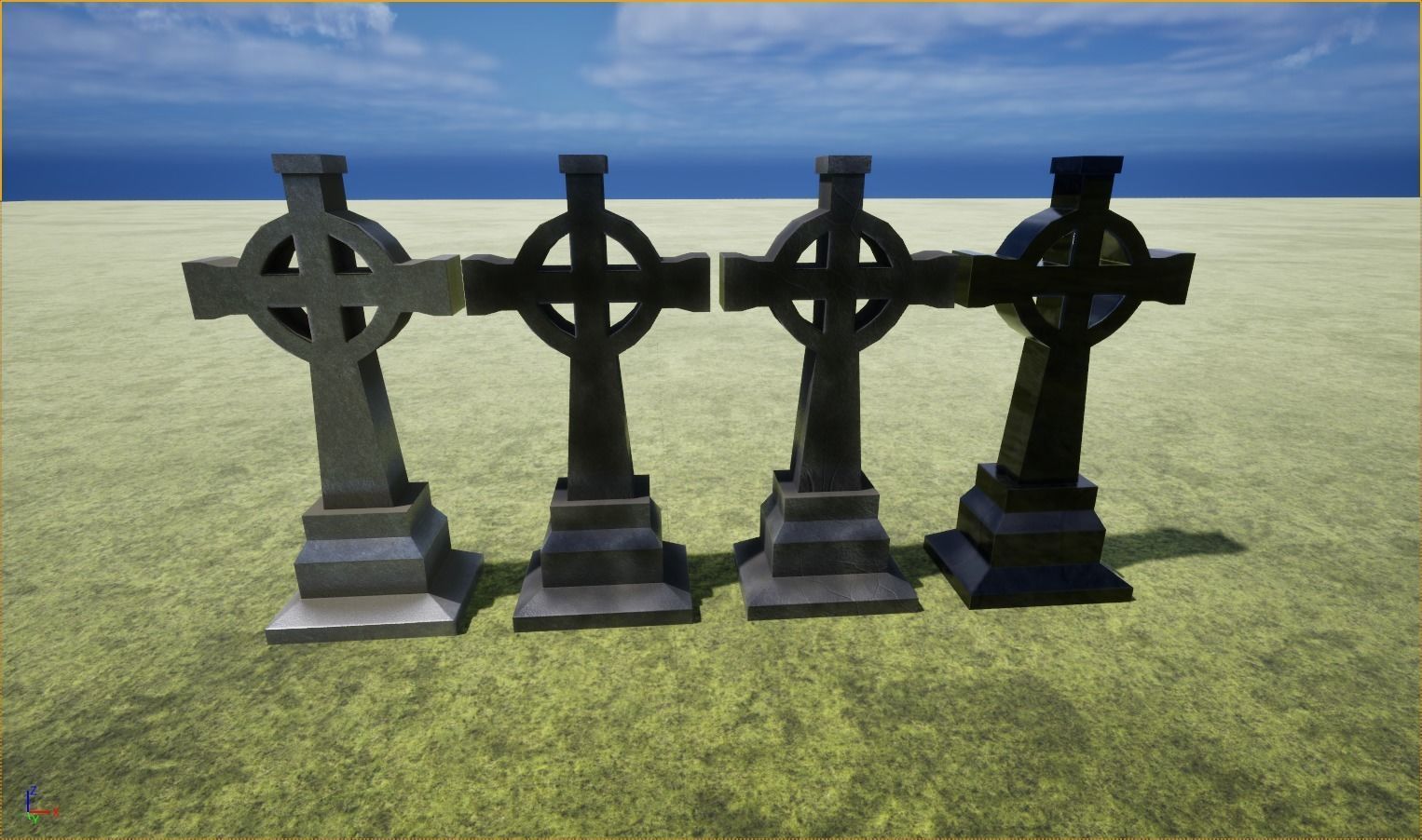 Graves and tombstones pack Low-poly 3D model_29
