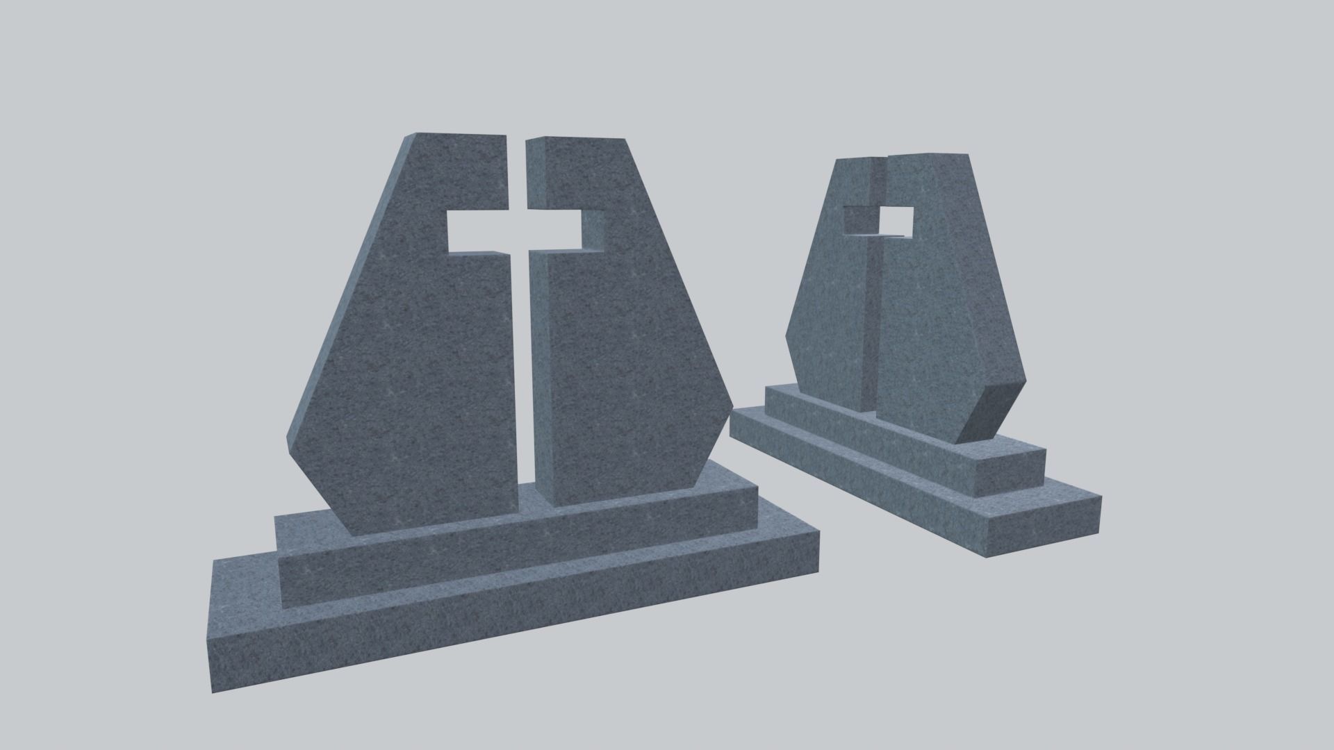 Graves and tombstones pack Low-poly 3D model_46