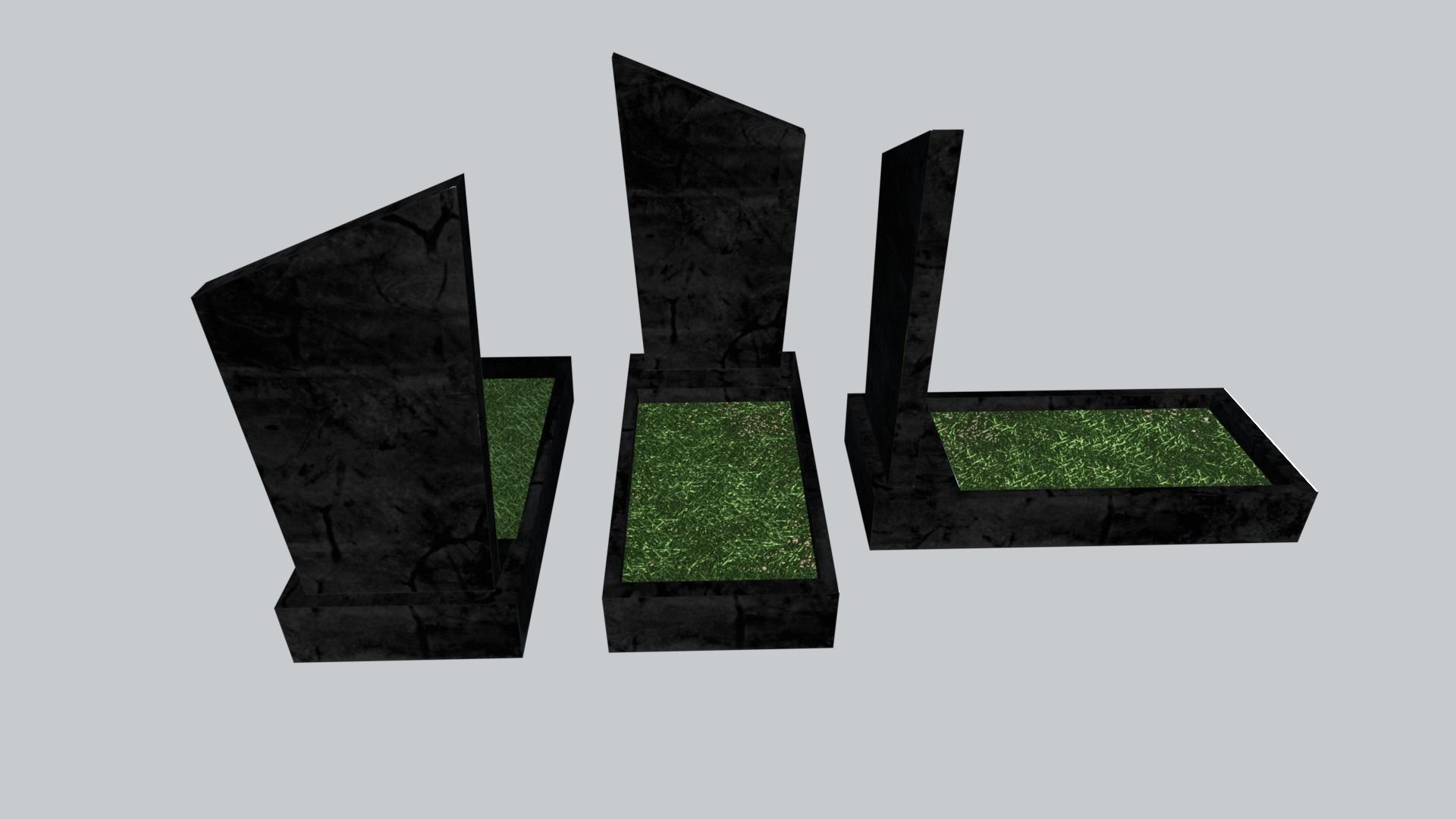 Graves and tombstones pack Low-poly 3D model_24