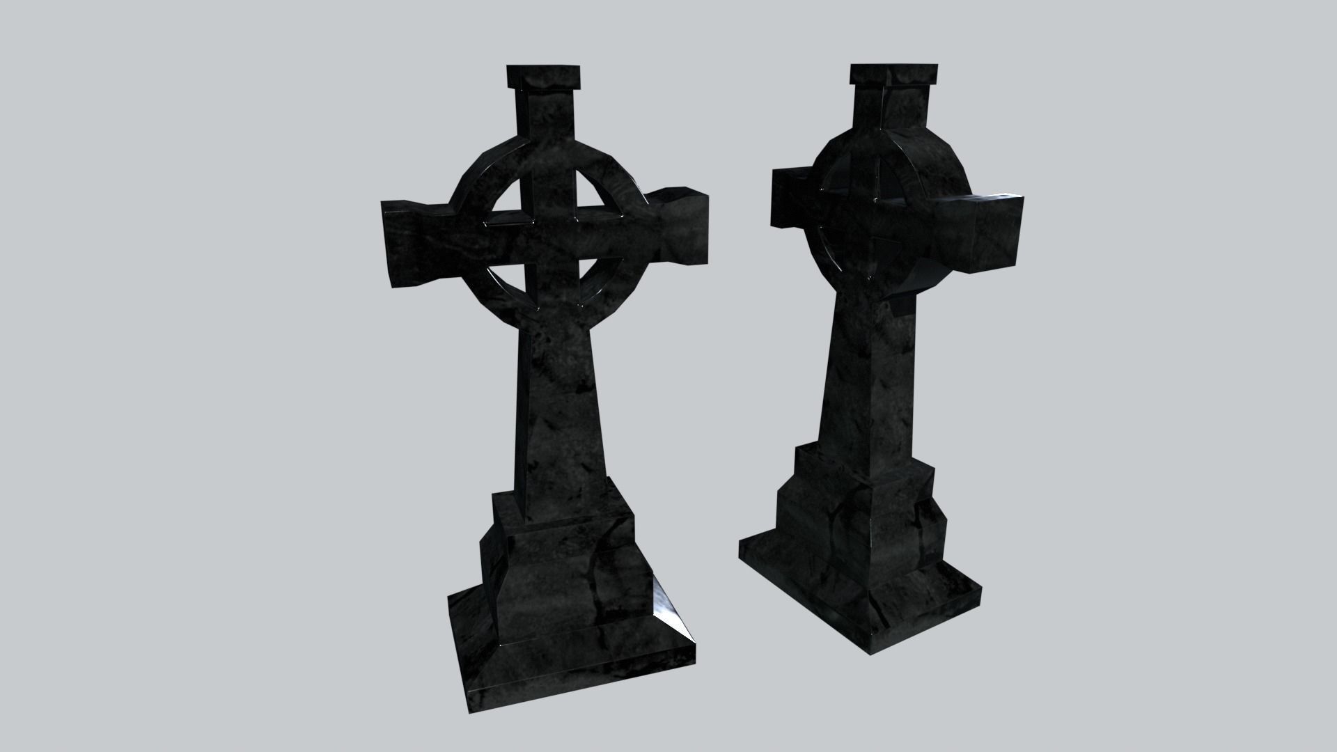 Graves and tombstones pack Low-poly 3D model_31
