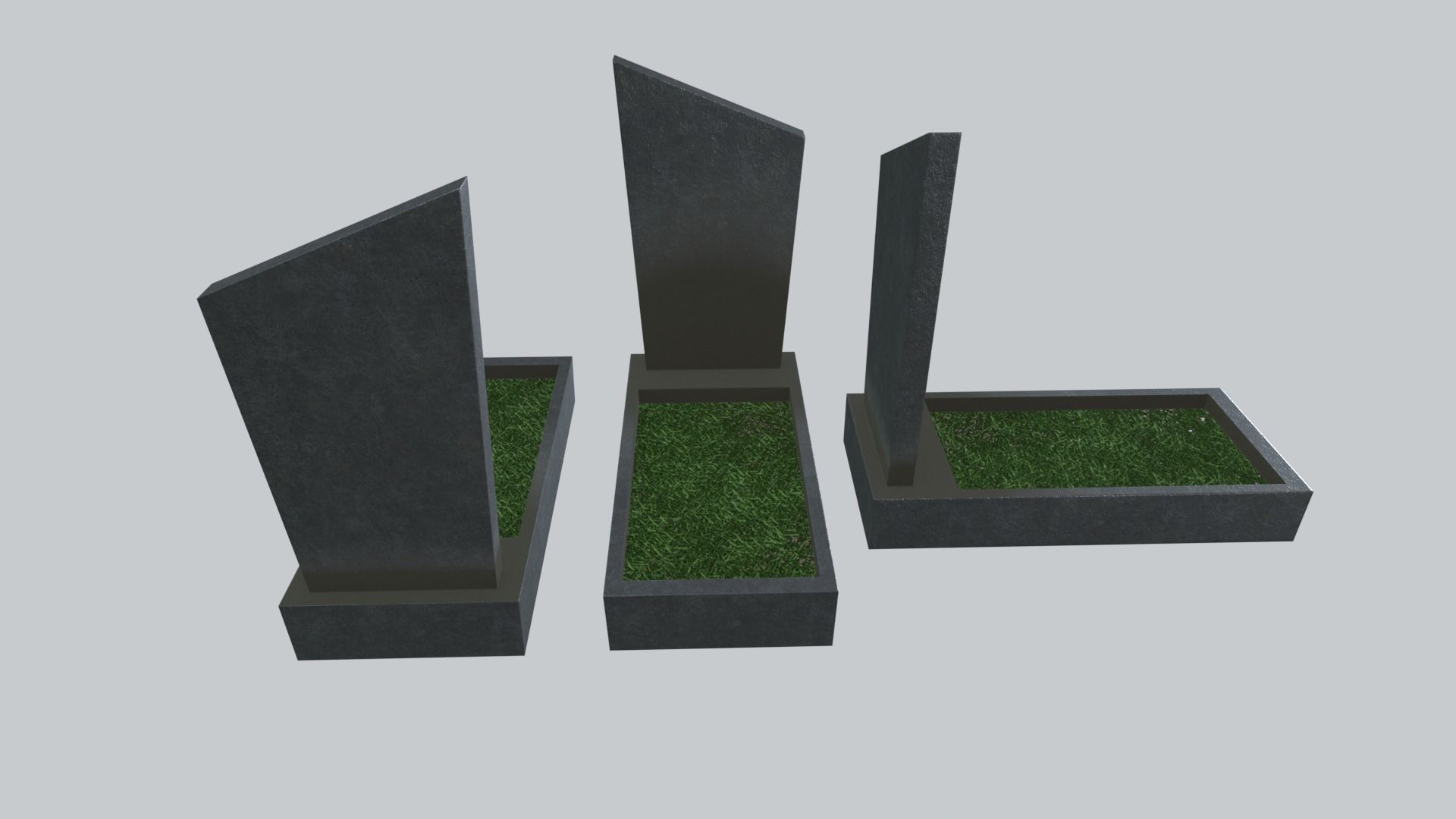 Graves and tombstones pack Low-poly 3D model_26