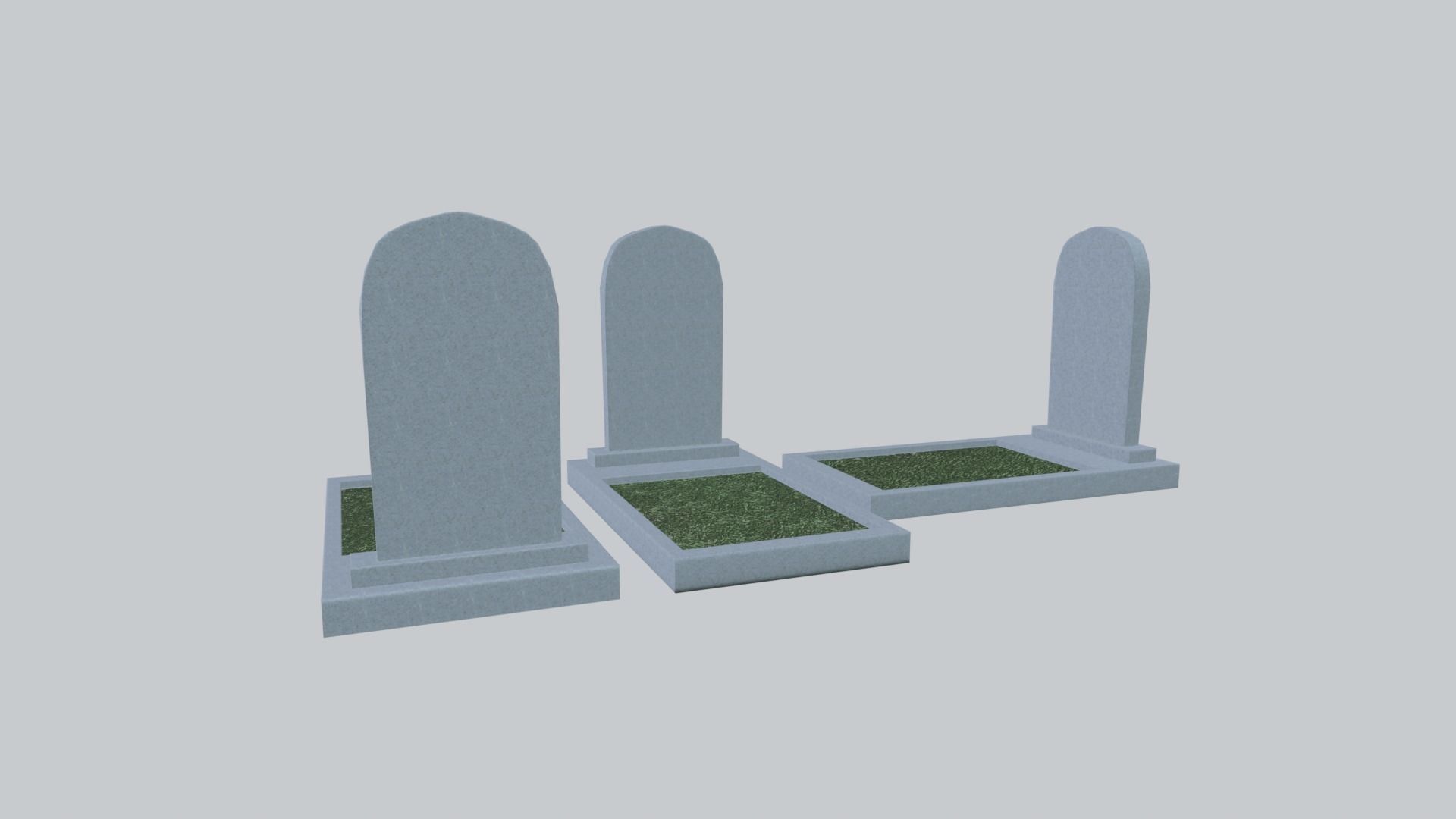 Graves and tombstones pack Low-poly 3D model_2