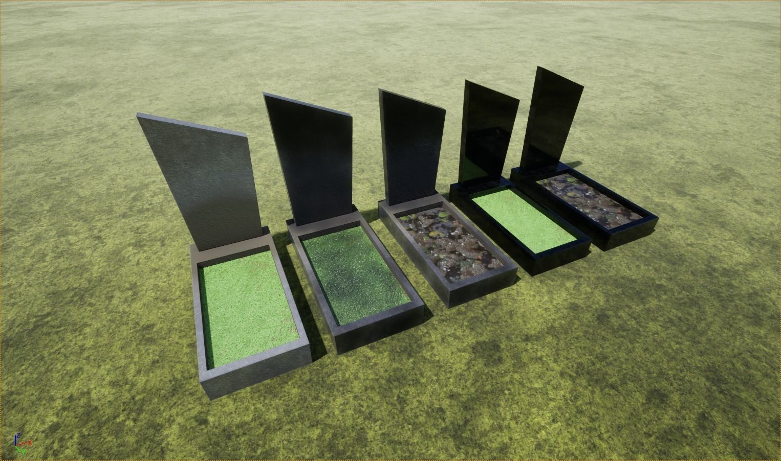 Graves and tombstones pack Low-poly 3D model_22