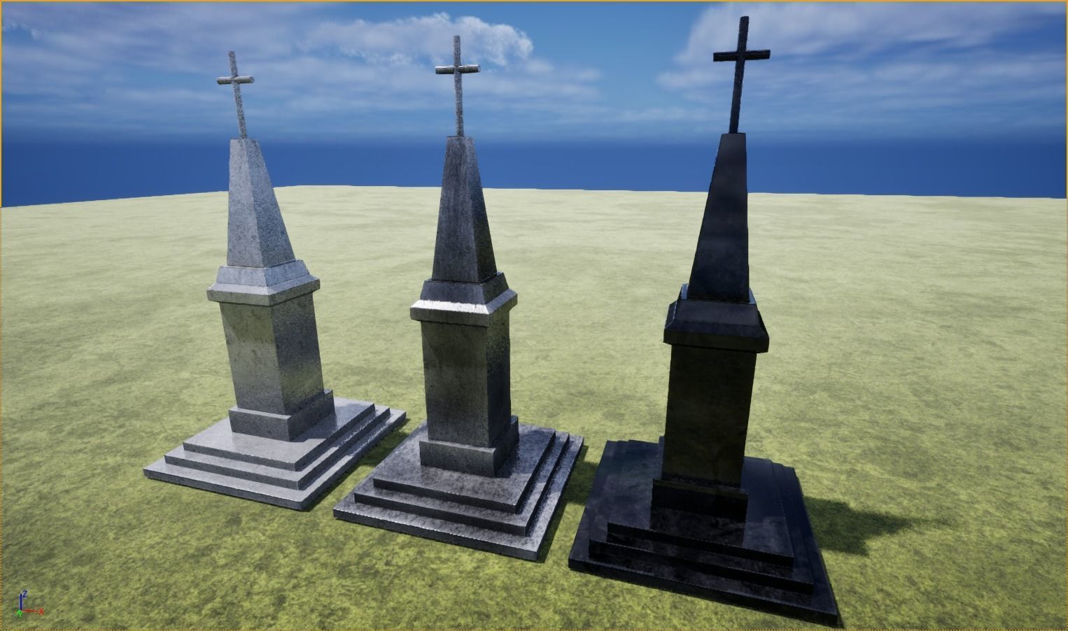 Graves and tombstones pack Low-poly 3D model_55