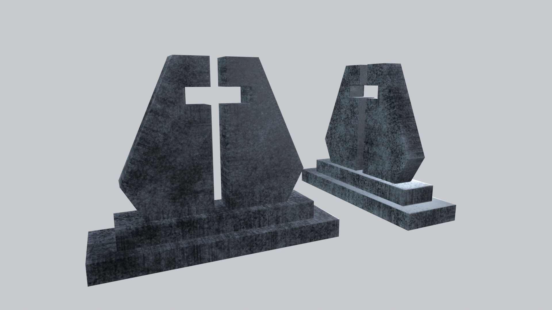 Graves and tombstones pack Low-poly 3D model_48