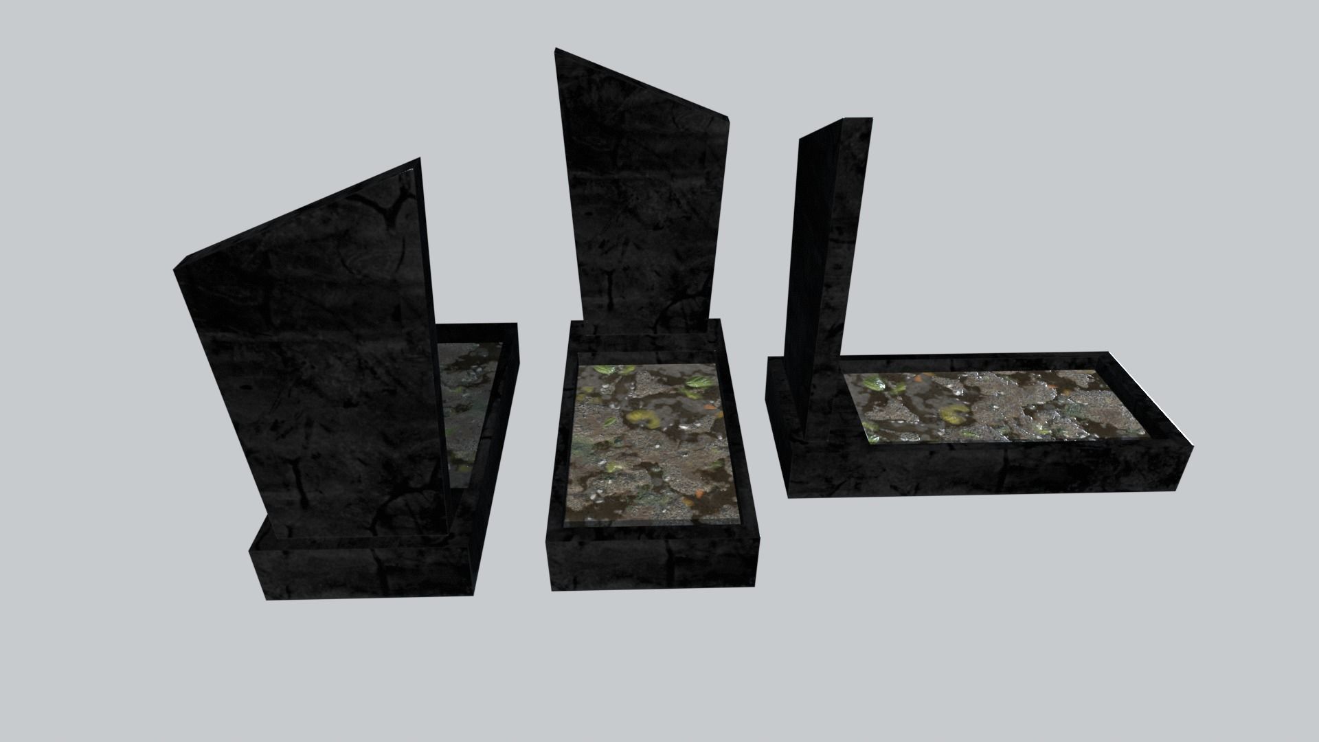 Graves and tombstones pack Low-poly 3D model_27