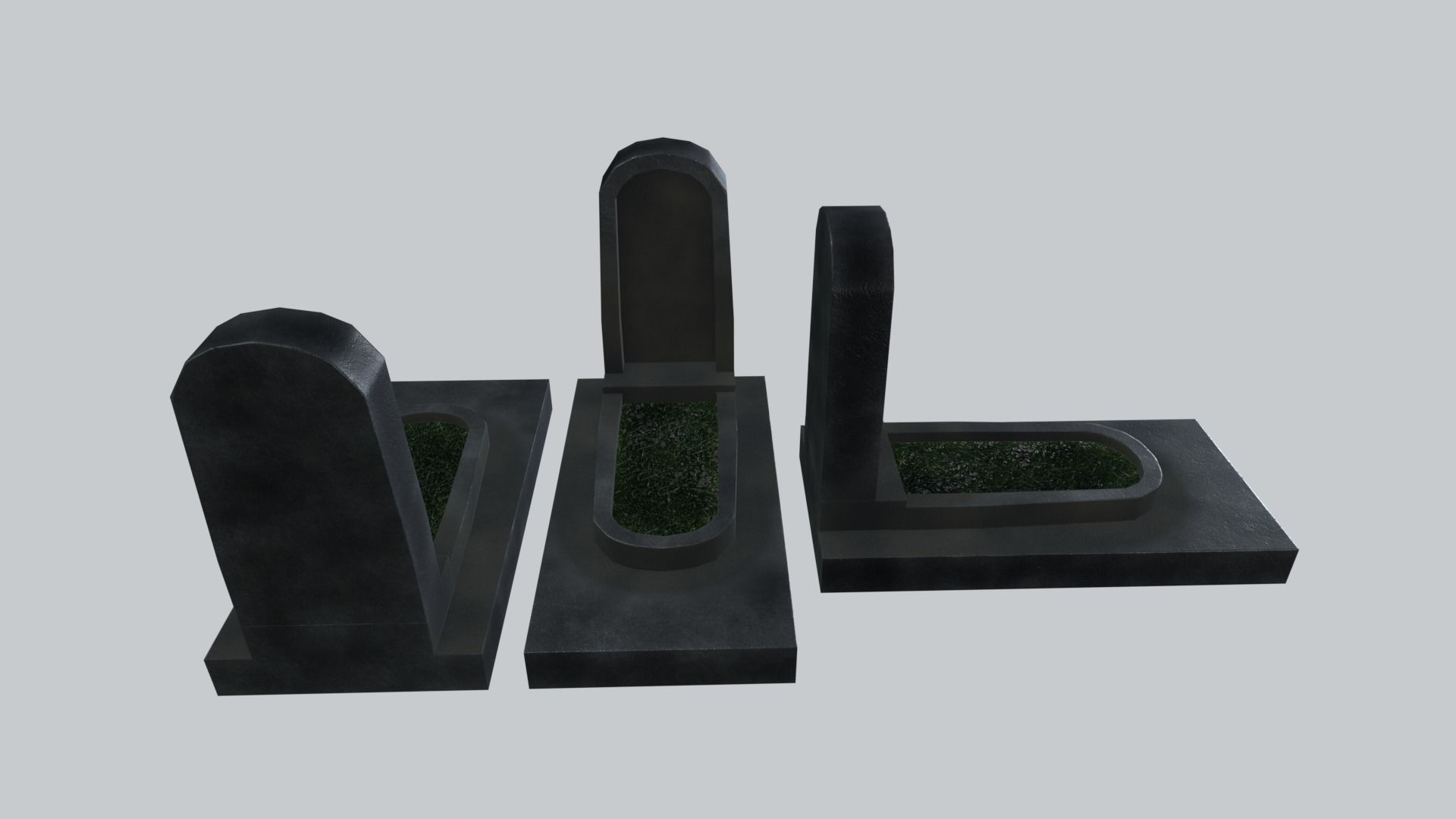 Graves and tombstones pack Low-poly 3D model_17