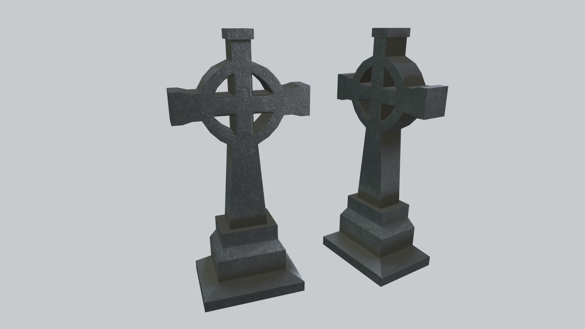 Graves and tombstones pack Low-poly 3D model_30