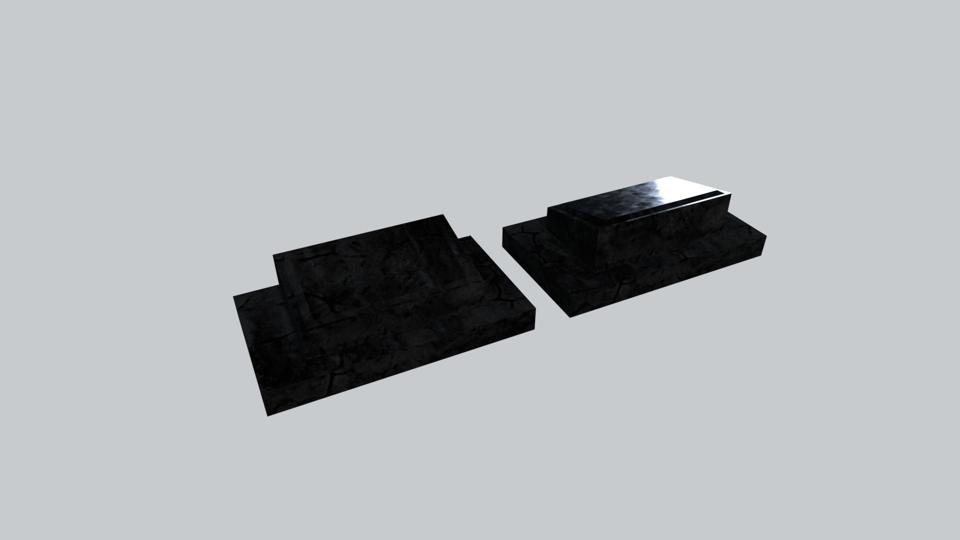 Graves and tombstones pack Low-poly 3D model_41