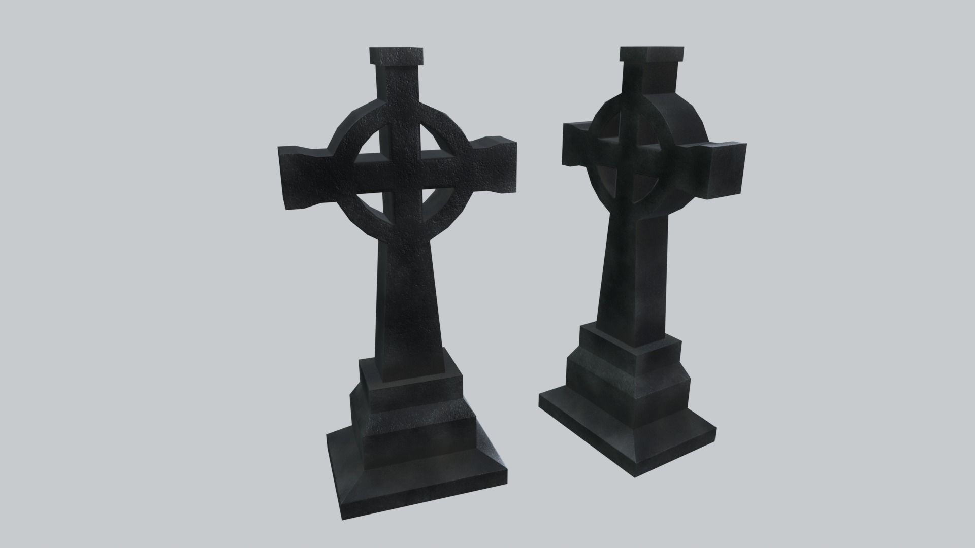 Graves and tombstones pack Low-poly 3D model_33