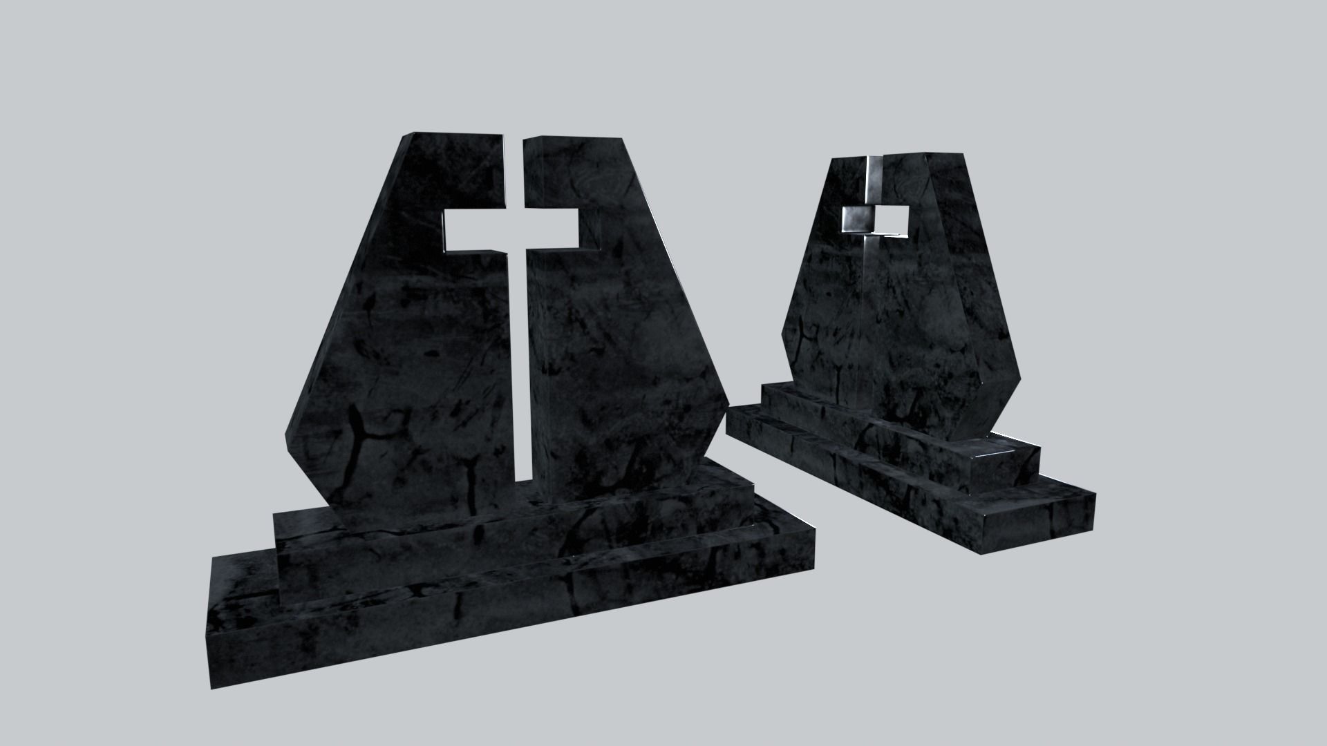 Graves and tombstones pack Low-poly 3D model_47