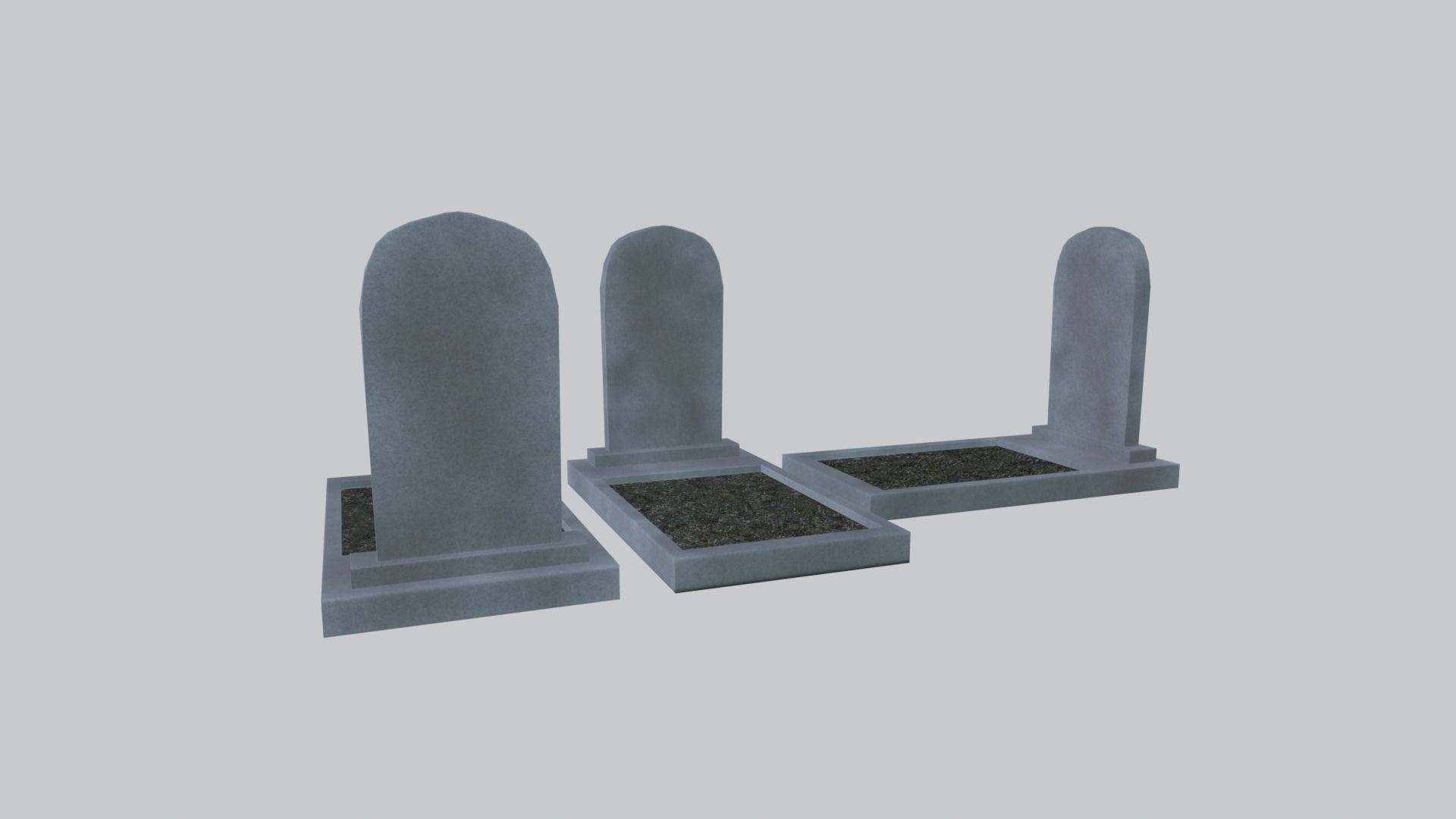 Graves and tombstones pack Low-poly 3D model_4