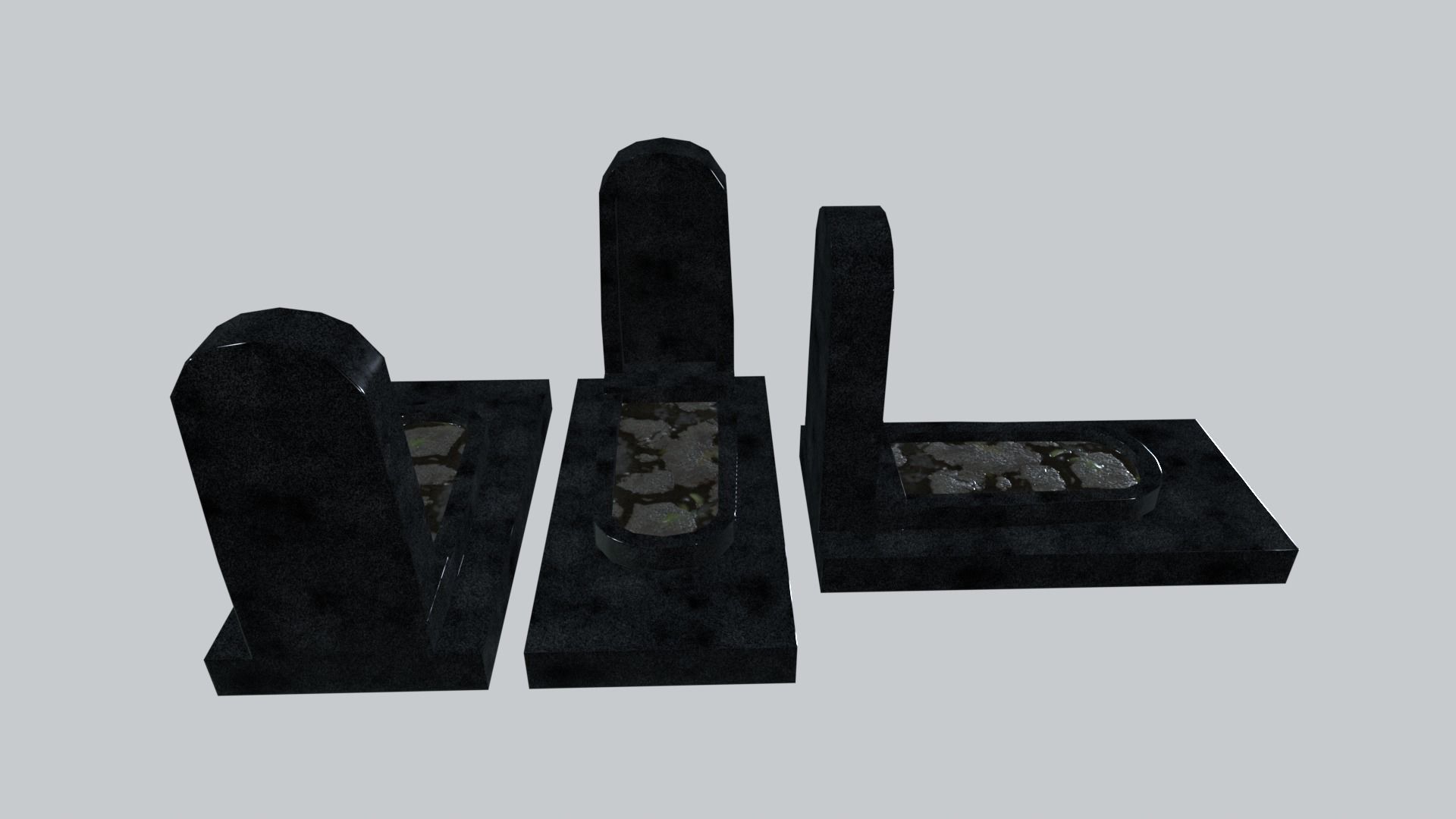 Graves and tombstones pack Low-poly 3D model_20