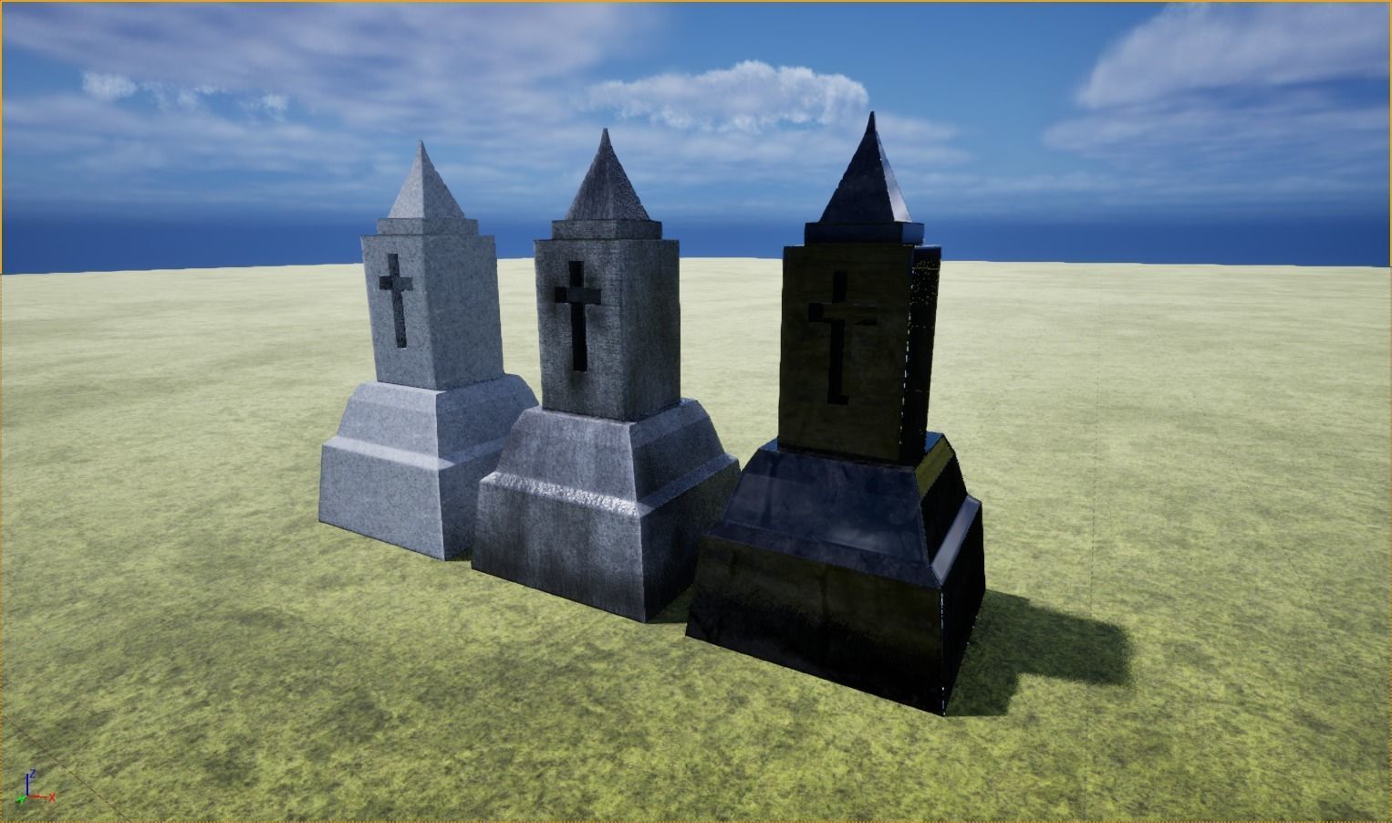 Graves and tombstones pack Low-poly 3D model_35