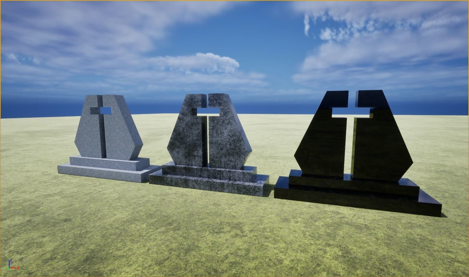 Graves and tombstones pack Low-poly 3D model_45