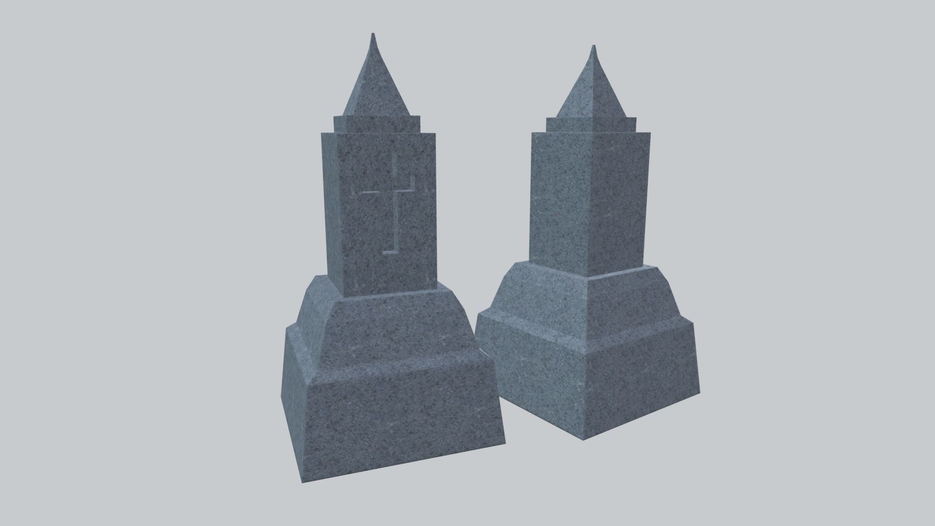 Graves and tombstones pack Low-poly 3D model_38