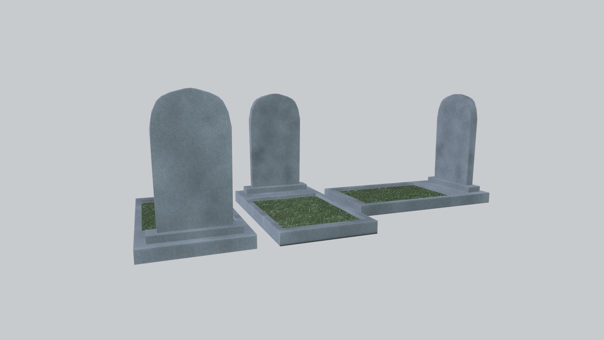 Graves and tombstones pack Low-poly 3D model_3