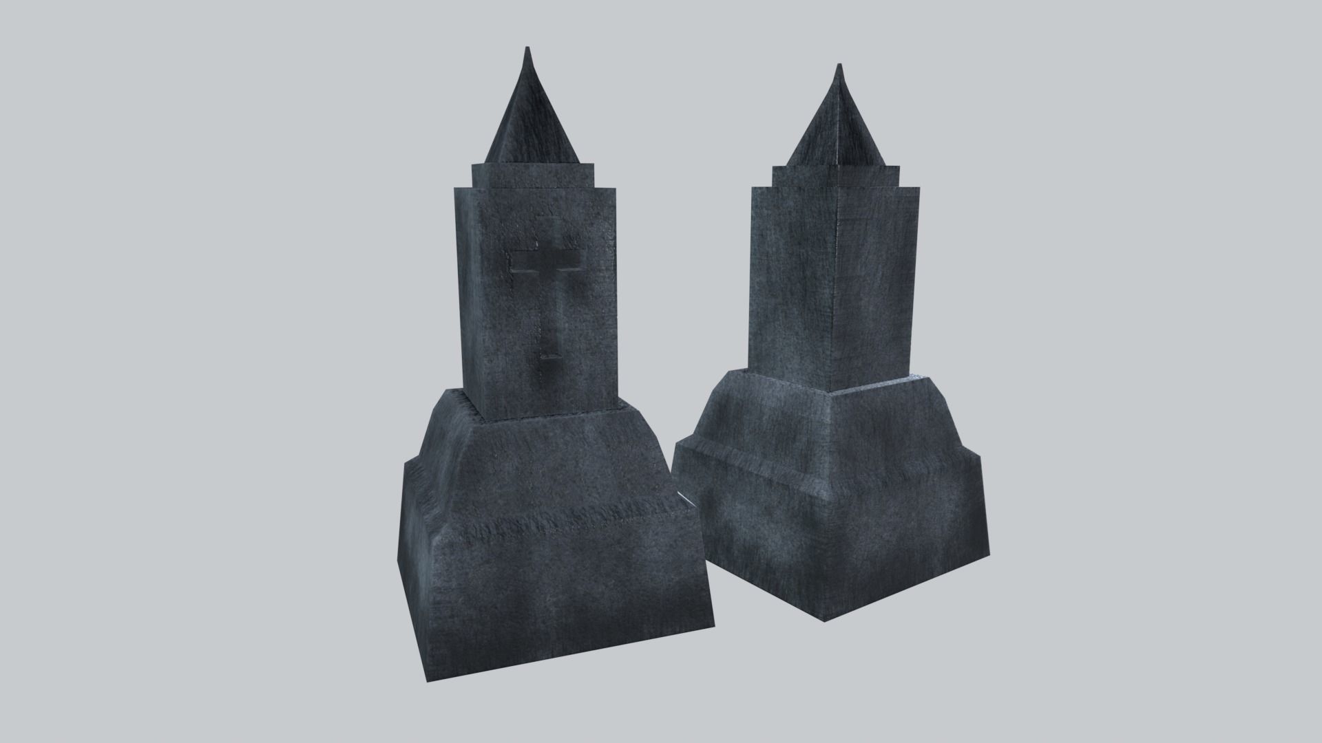 Graves and tombstones pack Low-poly 3D model_37