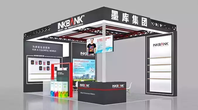Booth Exhibition Stand Stall 9x6m Height 440cm 3 Open 3D model