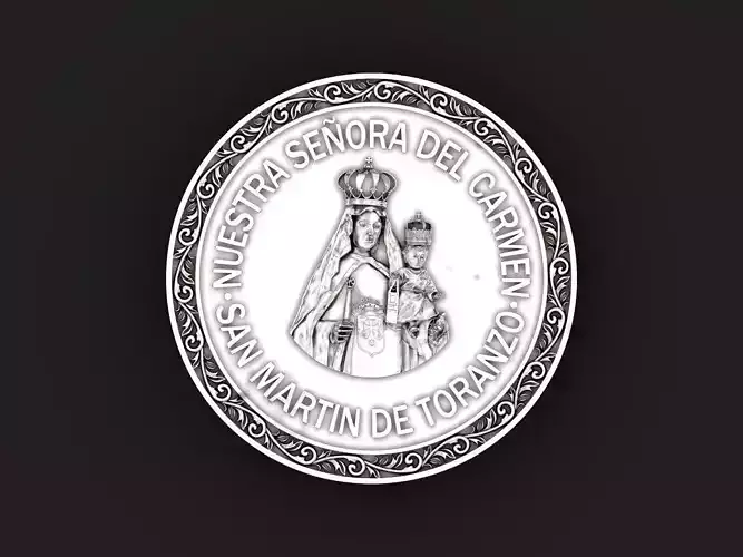 coin Segundo dia novena virgen del carmen 1264 3D print model