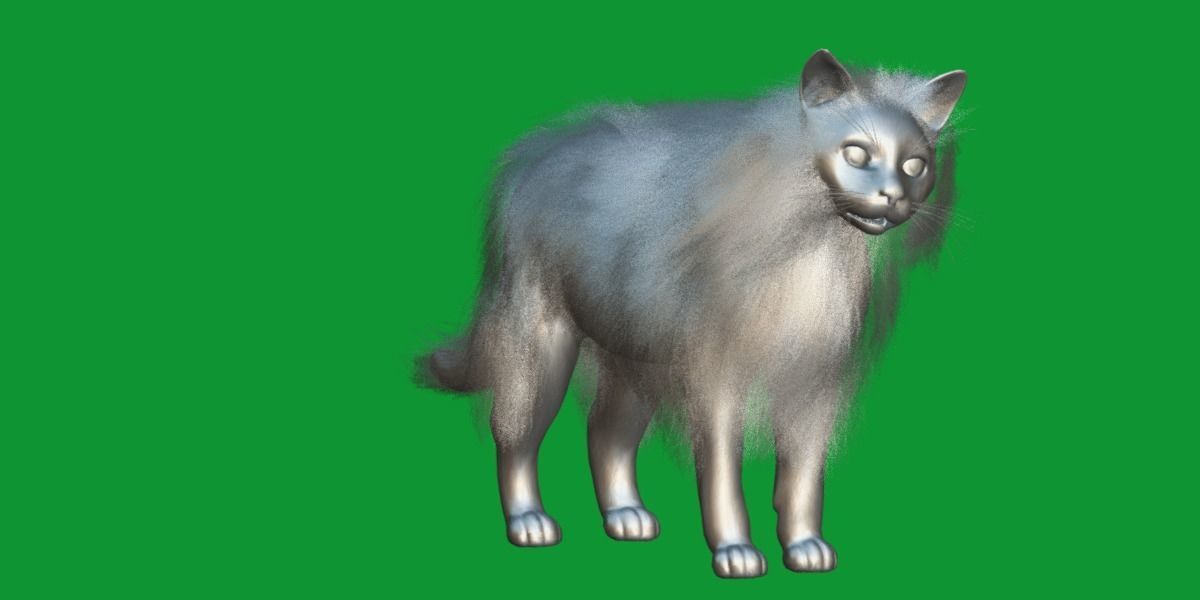 White House Cat Low-poly 3D model_23